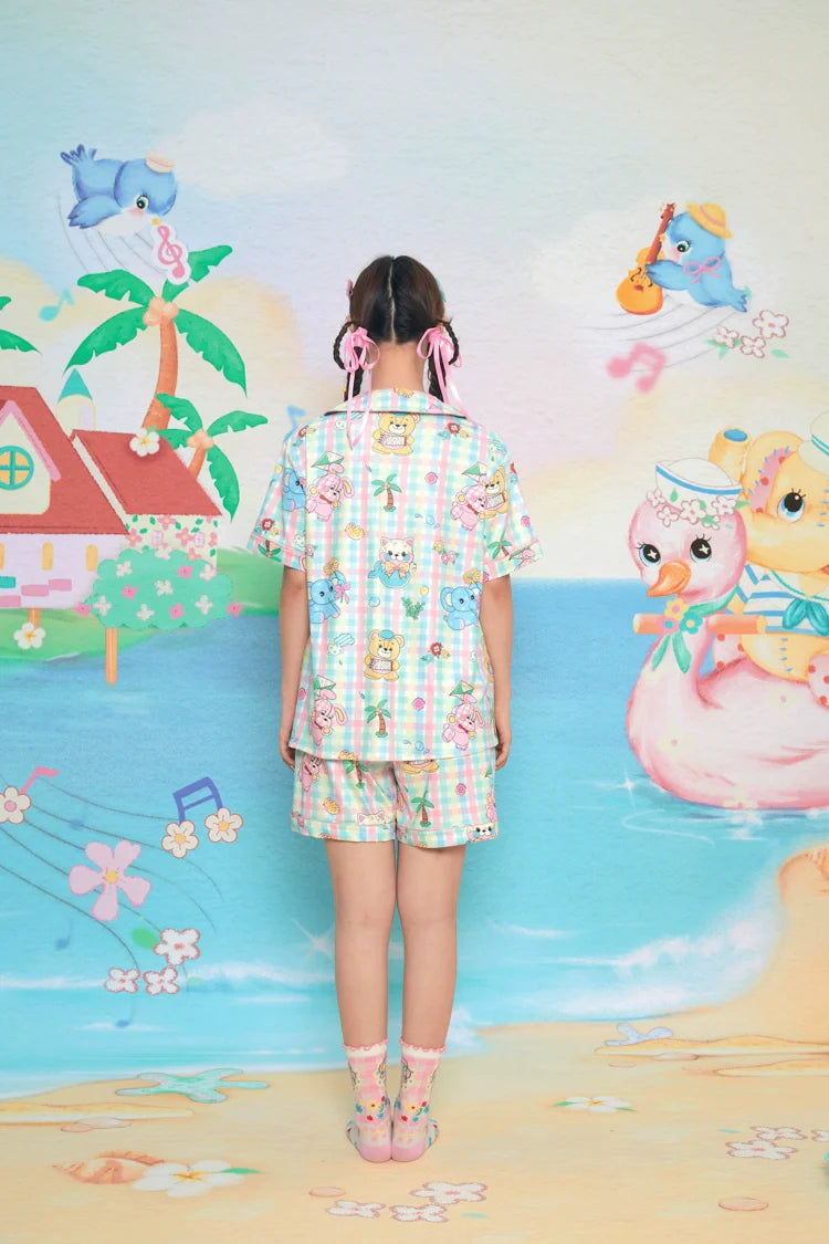 Sweet Animal Paradise Summer Pajama Set