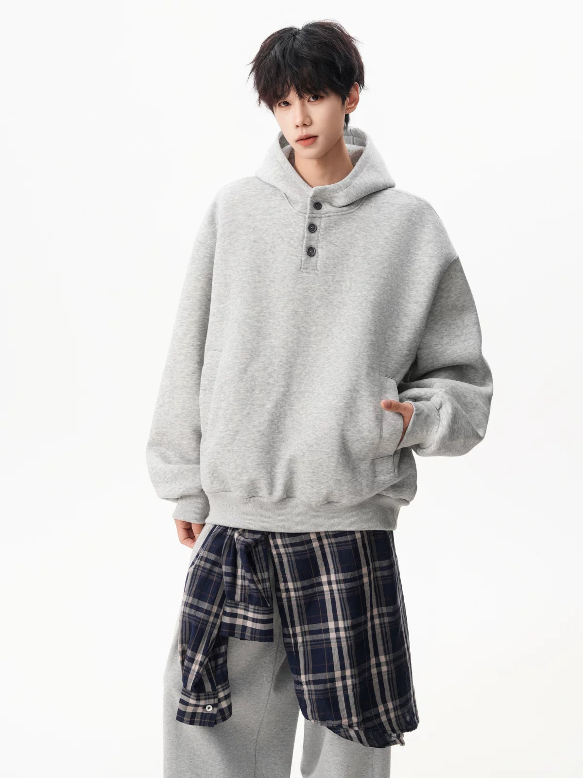 Flannel Trail Henley Hoodie
