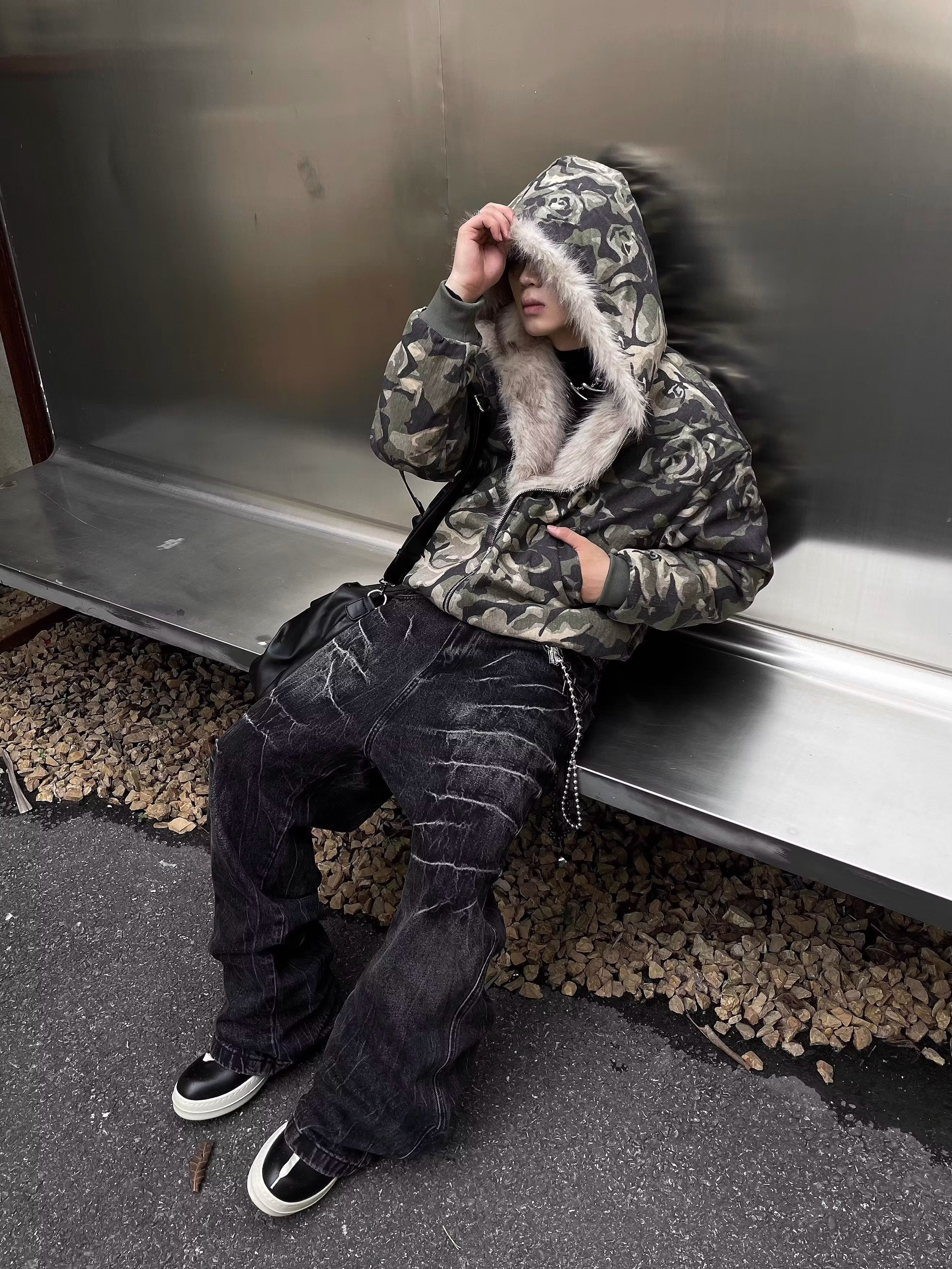 Midnight Shatter Wide Leg Jeans