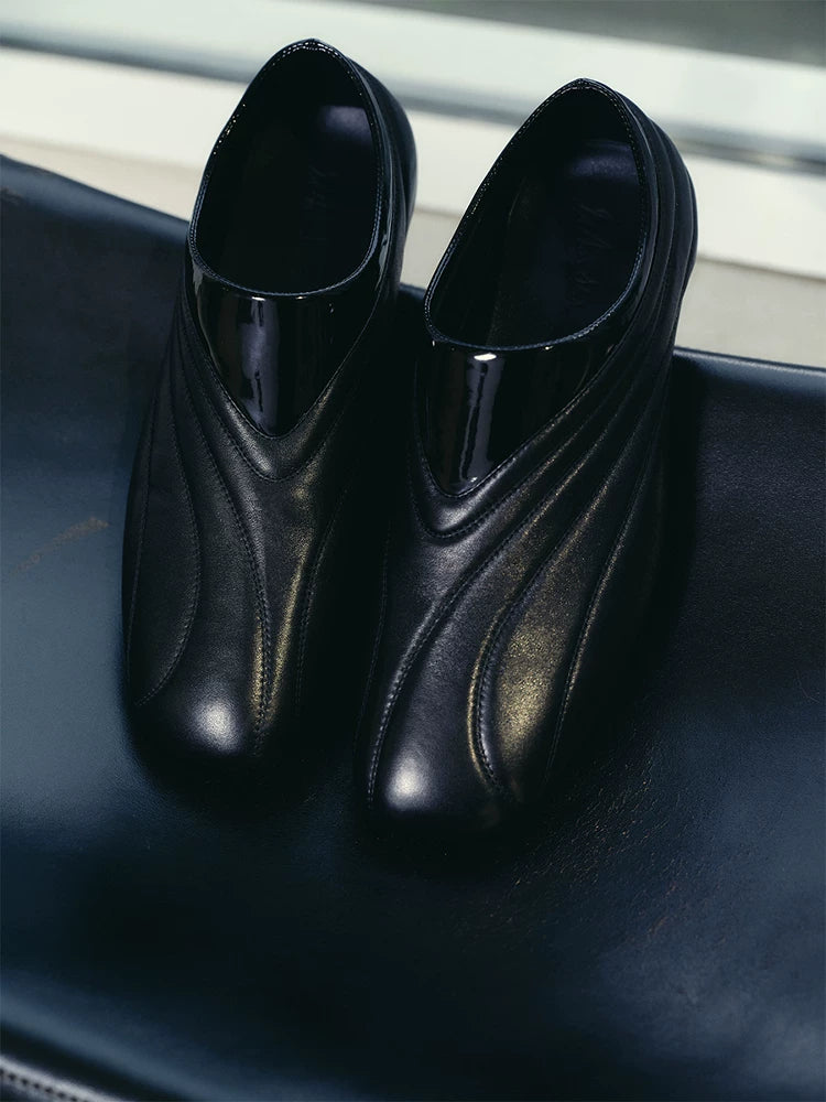 Streamlined Low-Profile Leather Slip-On Shoes