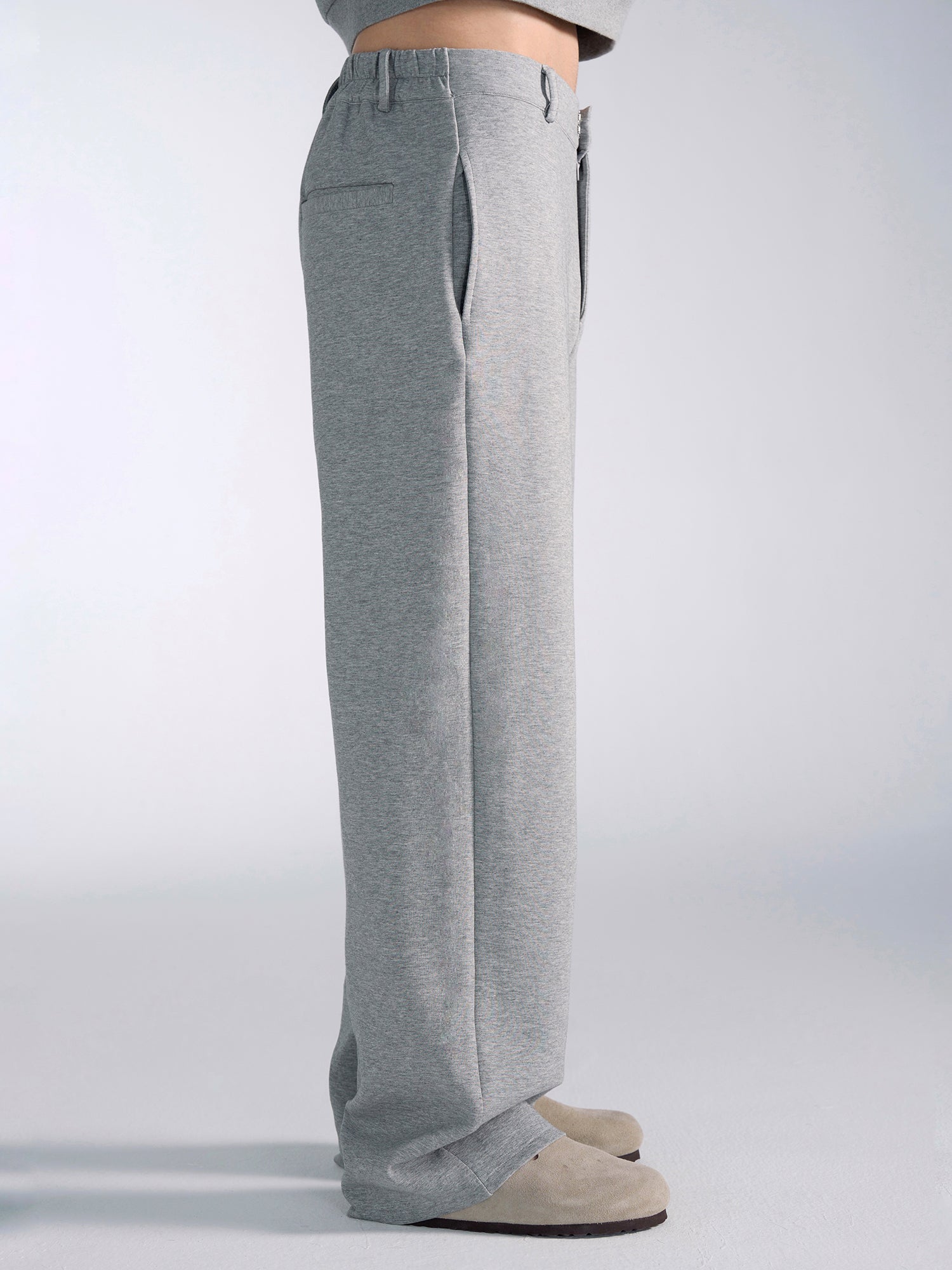 Oversized Polo Sweatshirt and Wide-Leg Sweatpants Setup