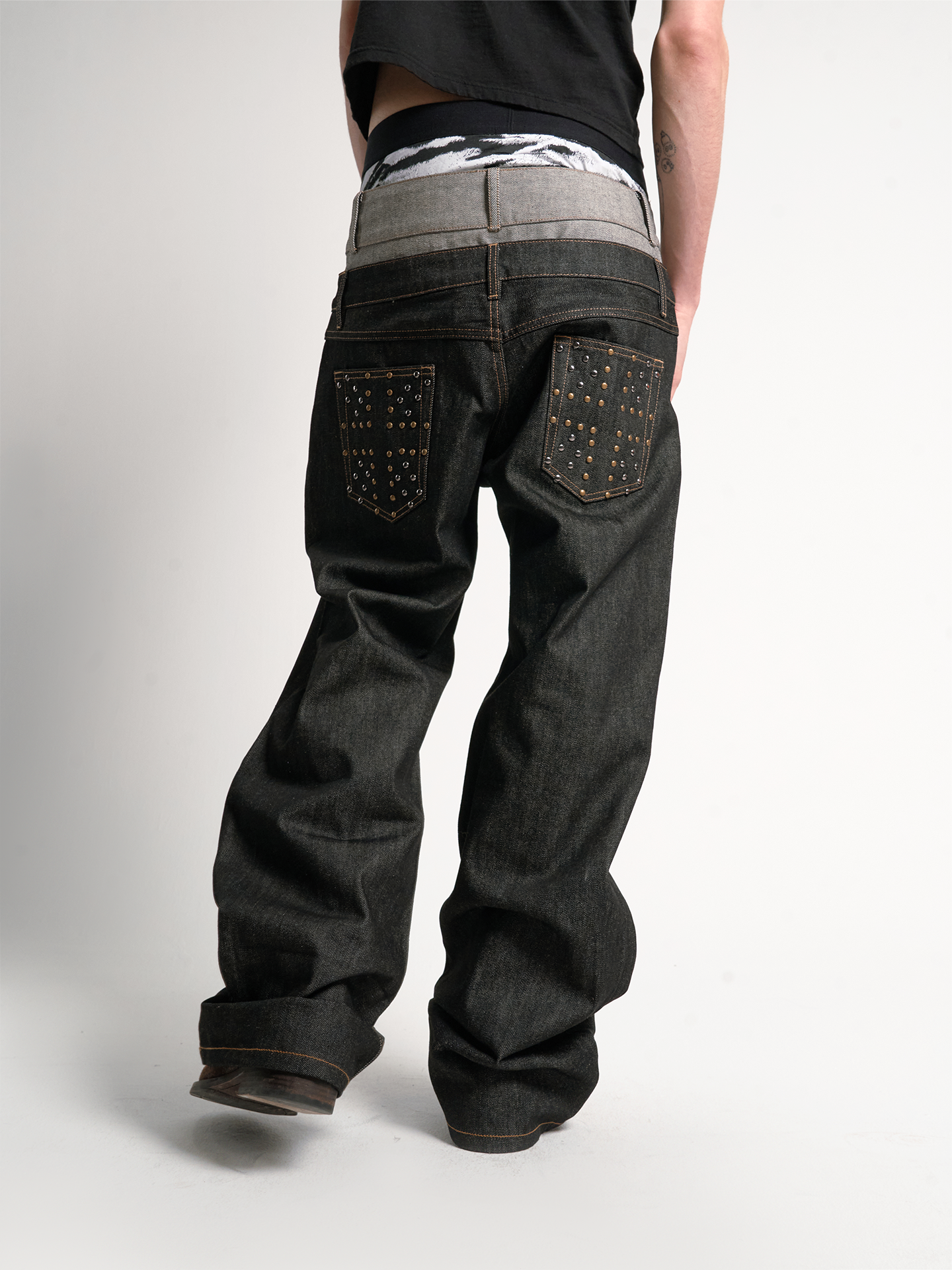 Union Cuff Studded Baggy Jeans