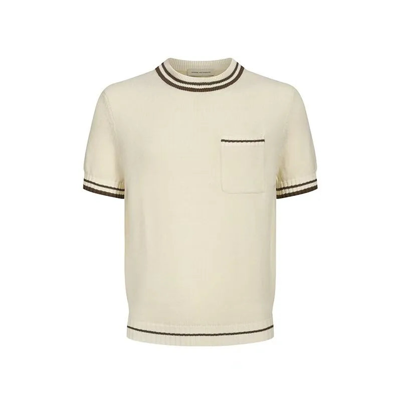 Camden Contrast-Trim Pocket Knit Tee