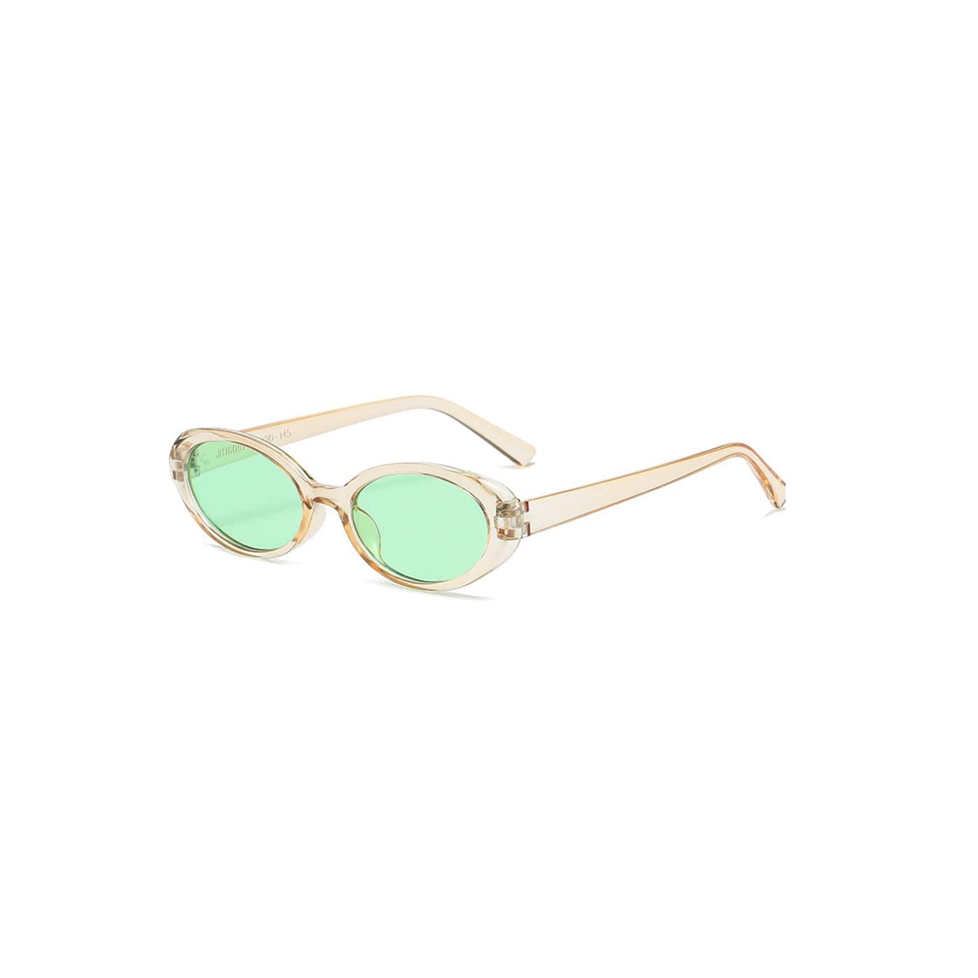 Clear Frame Retro Ellipse Sunglasses