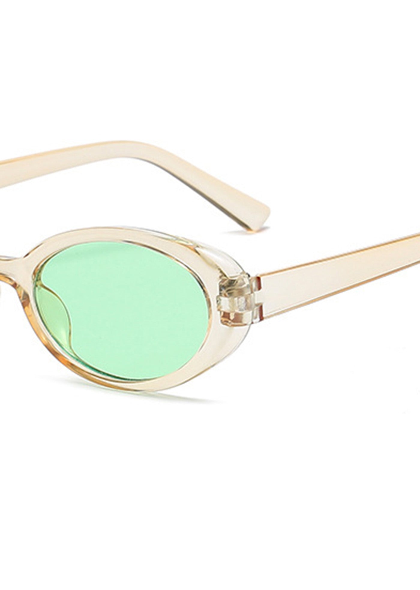 Clear Frame Retro Ellipse Sunglasses