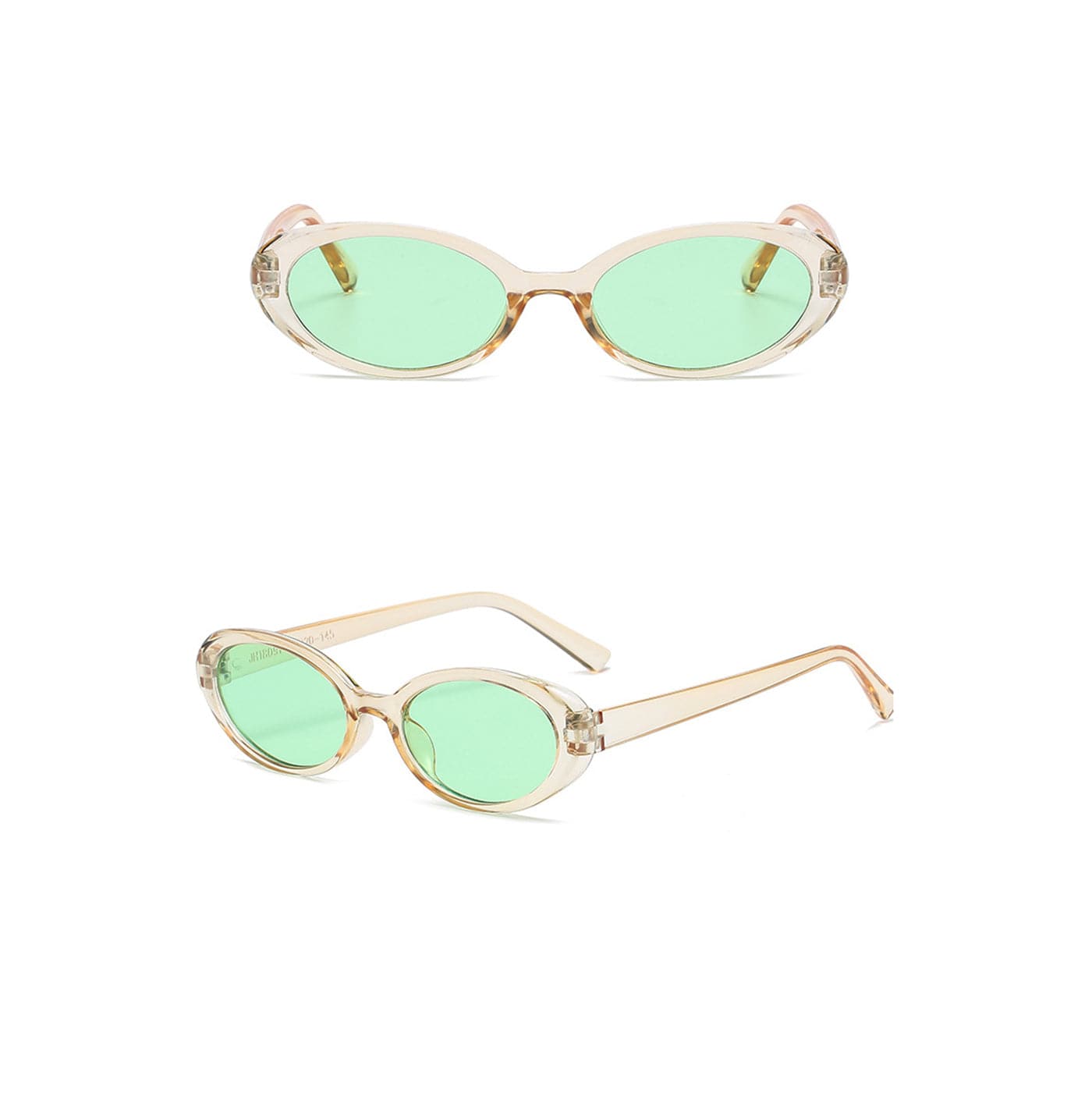 Clear Frame Retro Ellipse Sunglasses