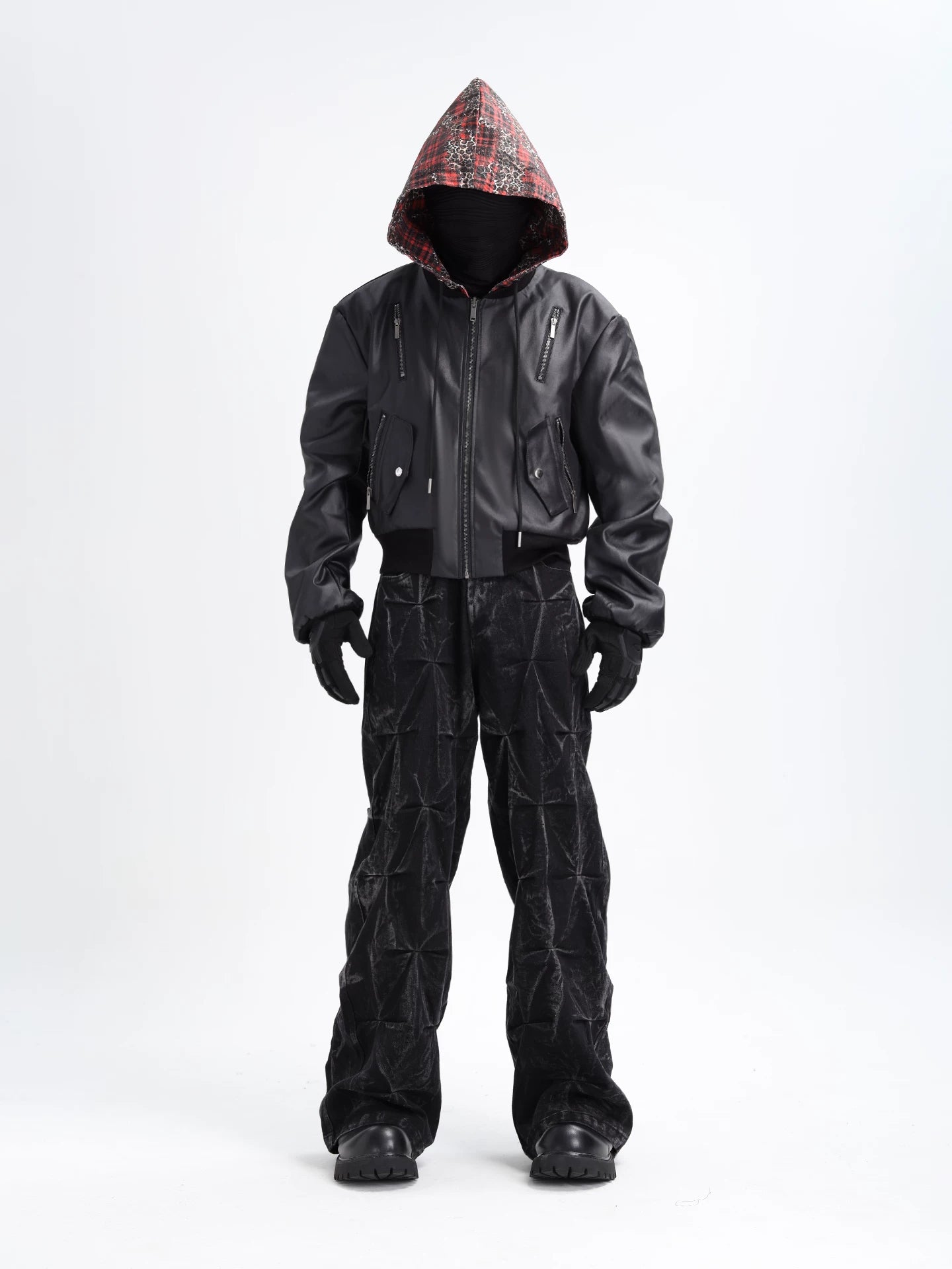 Obsidian Fracture Crinkle Denim Pants