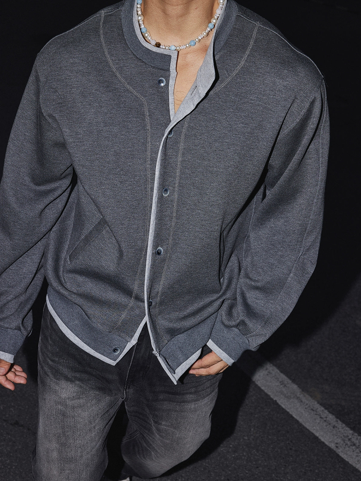 Shadowline Varsity Snap Cardigan