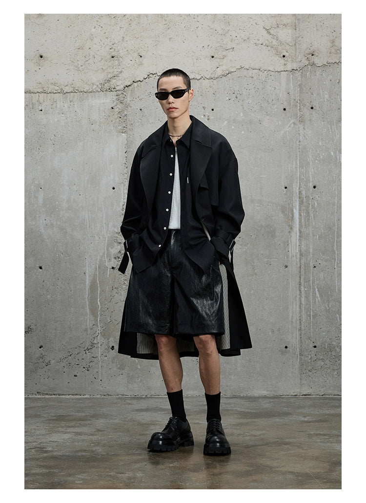 Twill Classic Lapel Long Trench Coat