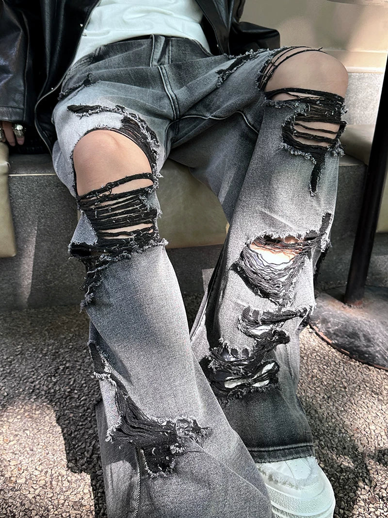 Ravaged Eclipse Shredflare Jeans