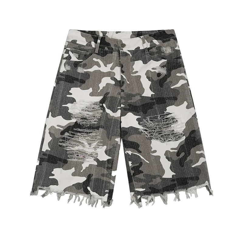 Static Camo Shred Cutoff Shorts