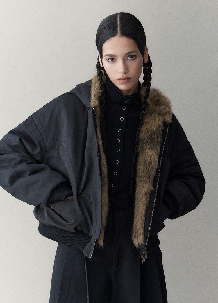 Reversible Hooded Faux Fur Winter Jacket
