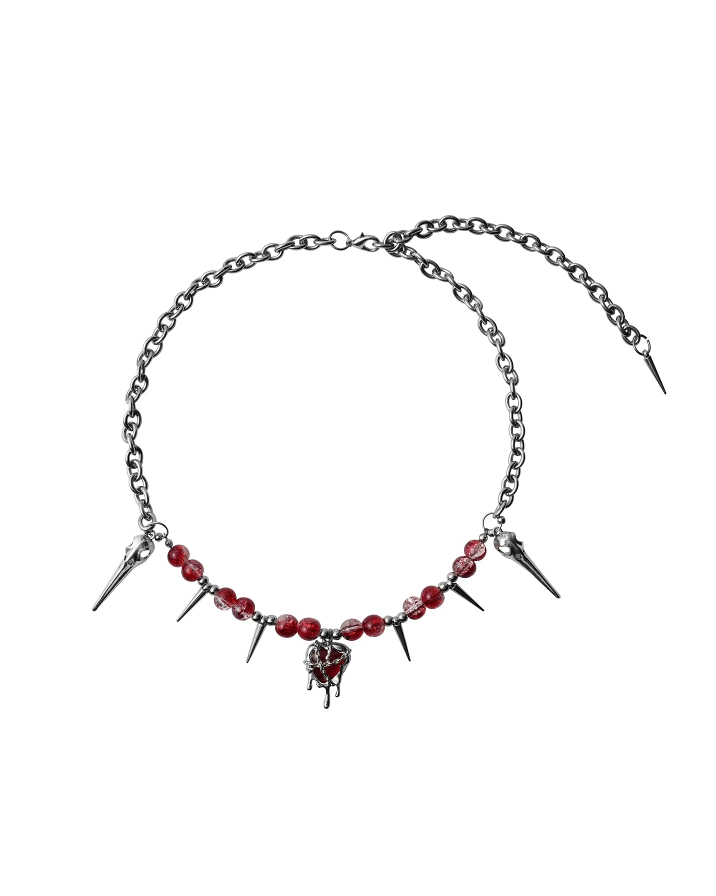 Collier de perles de crâne punk