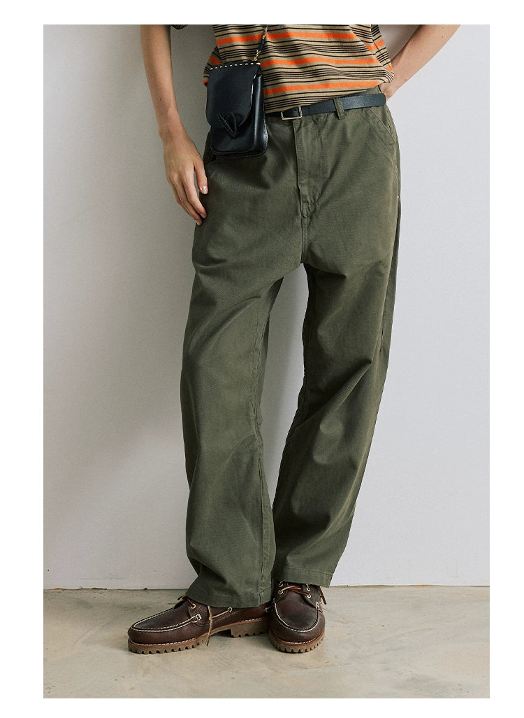 Pantalones casuales sueltos del ejército verde/caqui