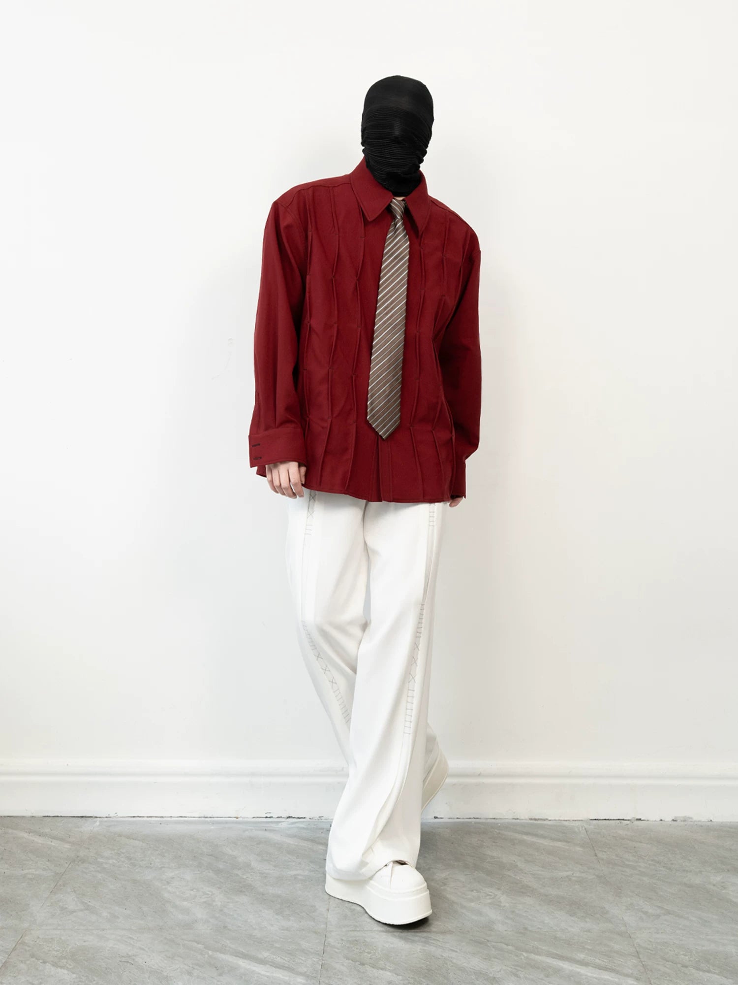 Crimson Fold Prism Shirt
