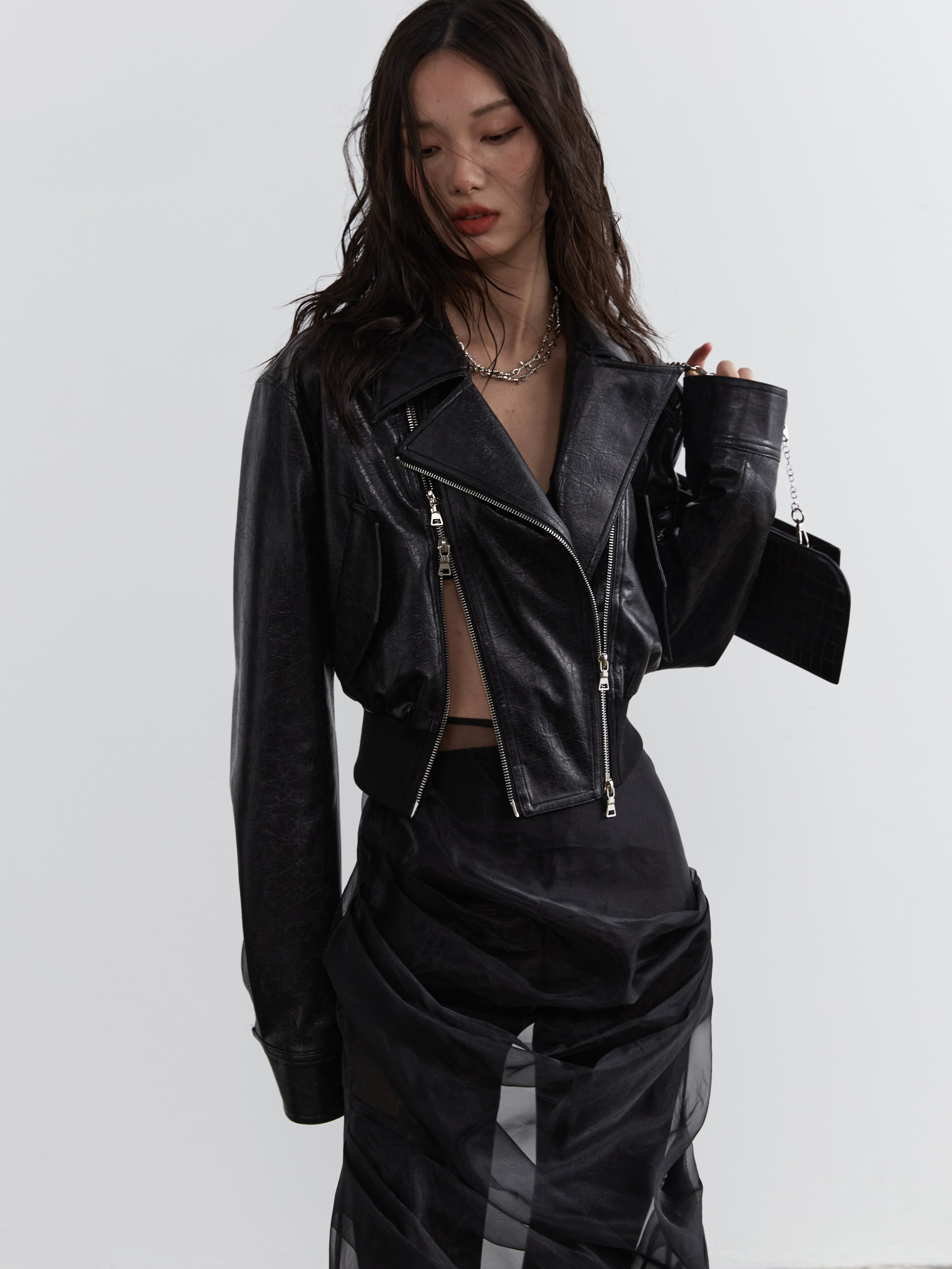 Ultra Cropped Biker Jacket