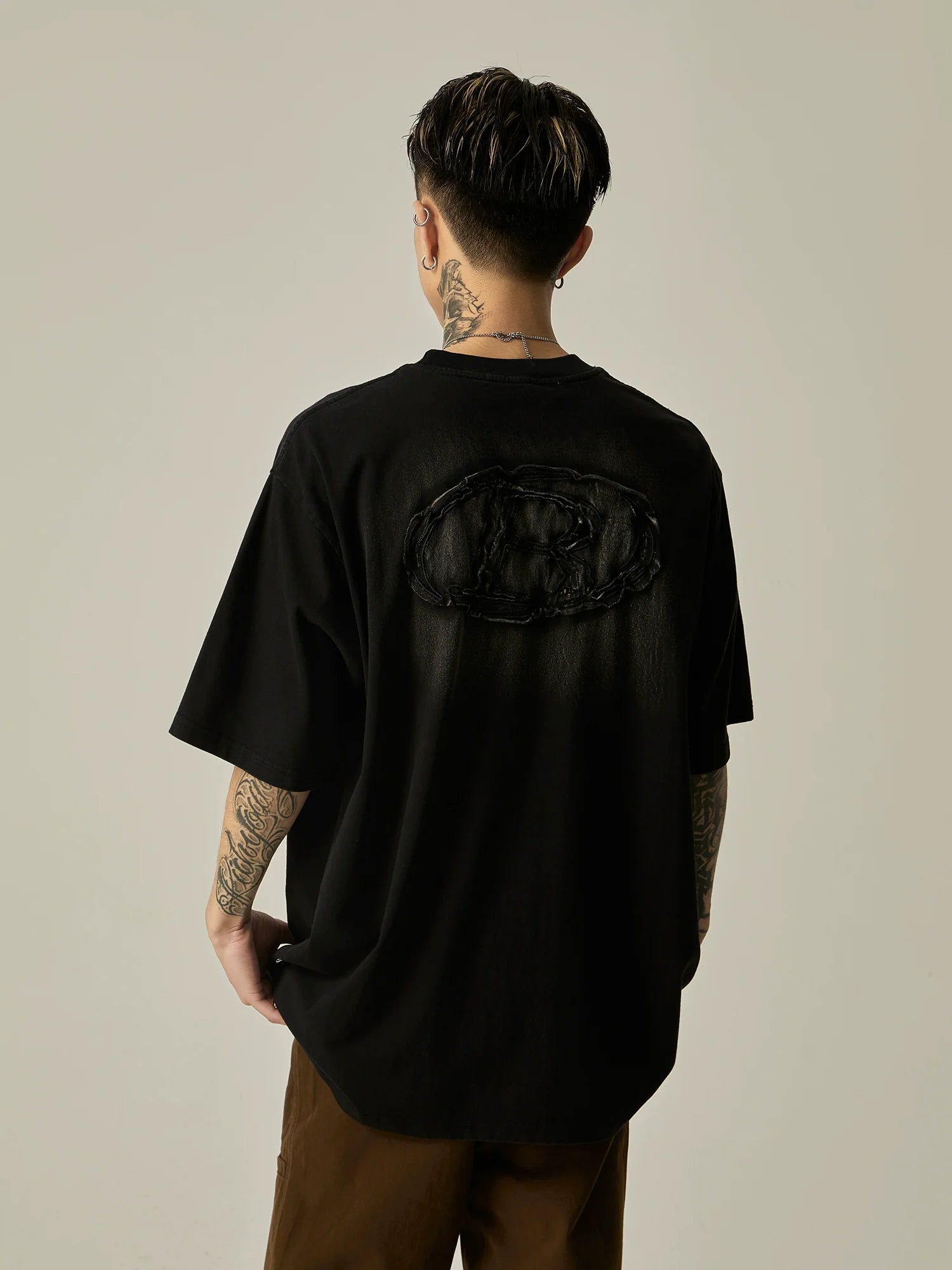 Tonal Embossed Logo Oversized Tee