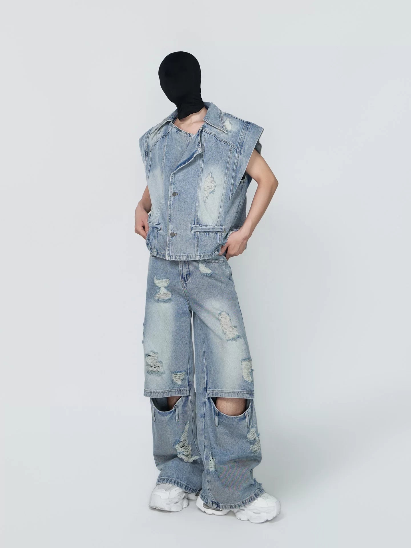 Glacier Shard Oversized Cutoff Denim Vest