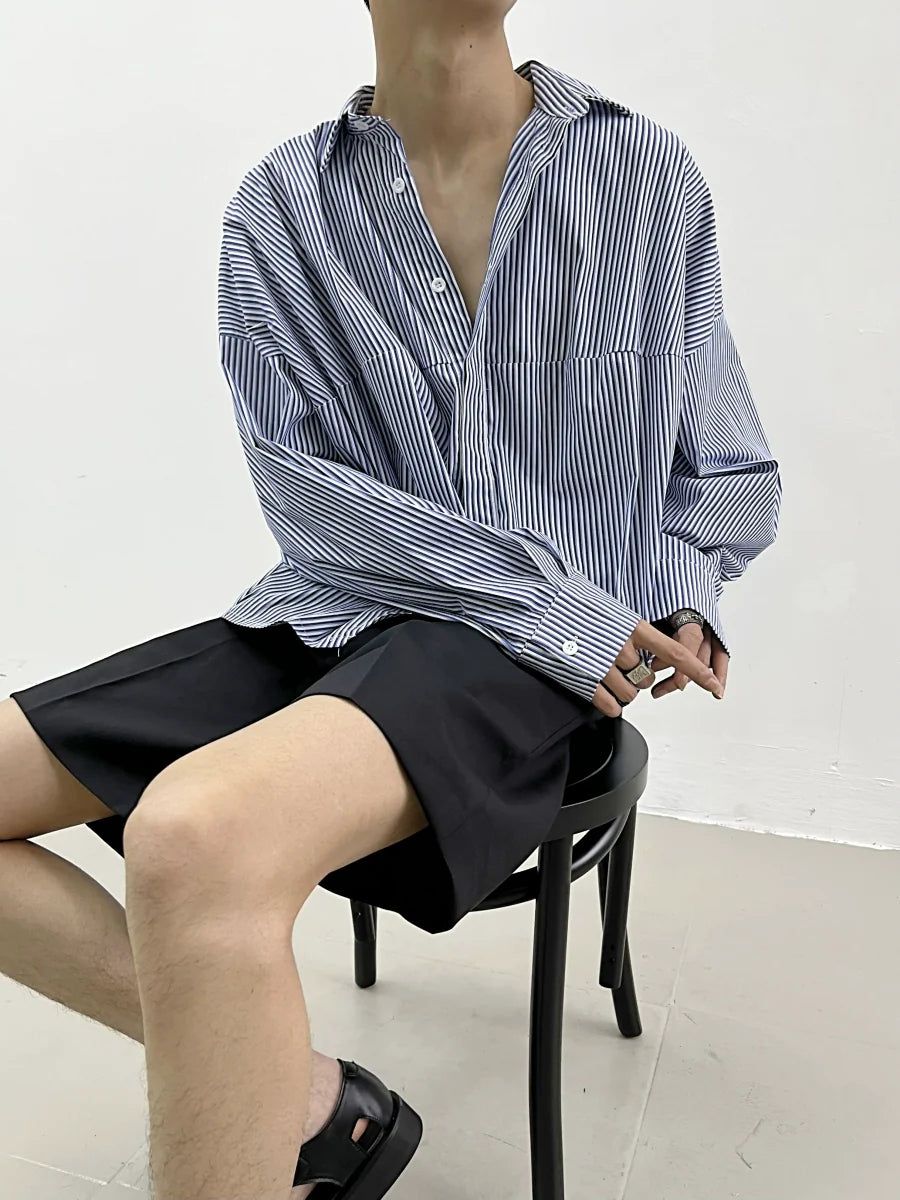 Azure Pinstripe Relaxed Shirt