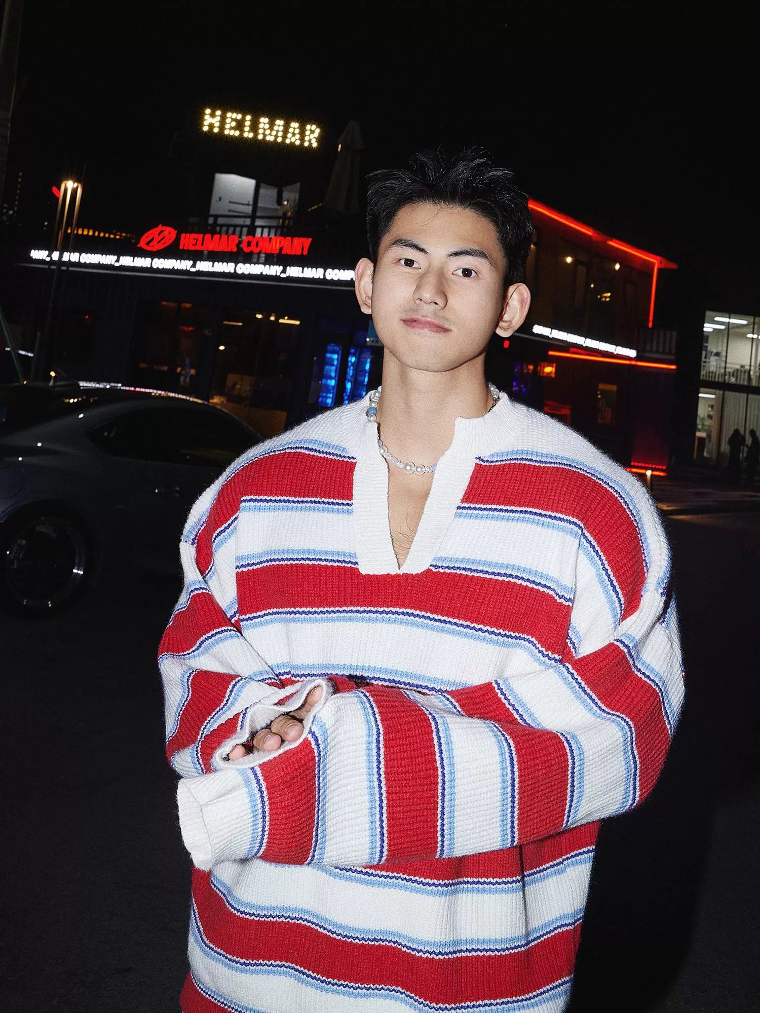 Red Striped Rugby Sweater