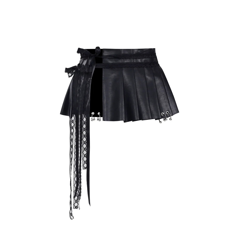 PINKSPINK Gothic Punk Mini Skirt - Jet Black