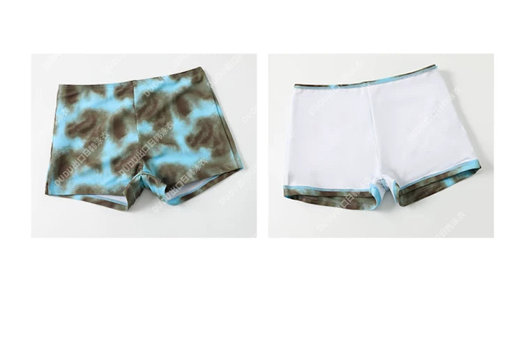Glacier Drift Cutout Ruched Mini Swim Set