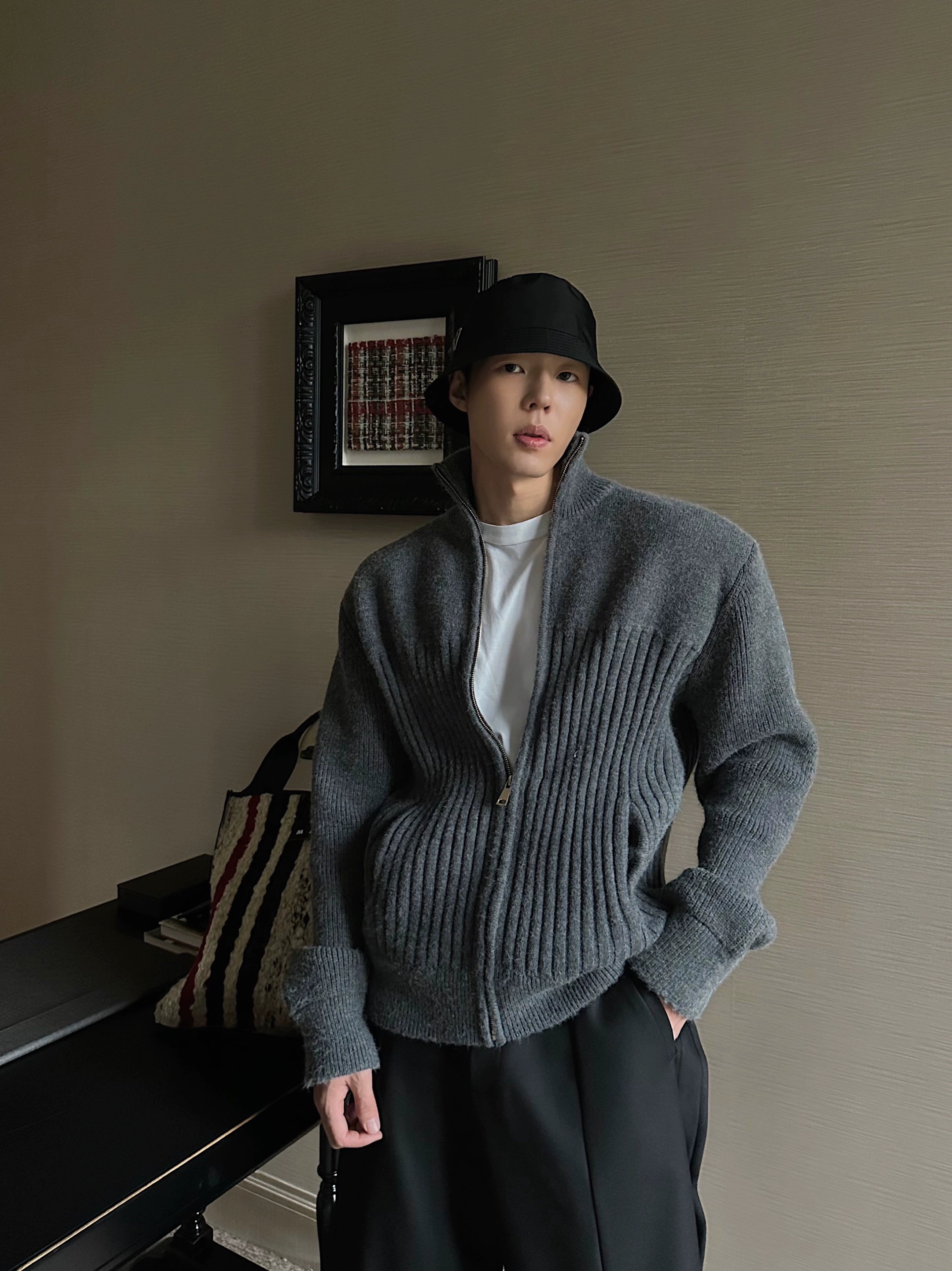 Heather Gray Zippered Sweater