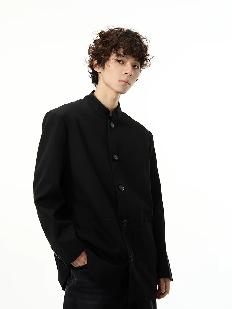 Contemporary Oversize Standing-Collar Jacket - chiclara