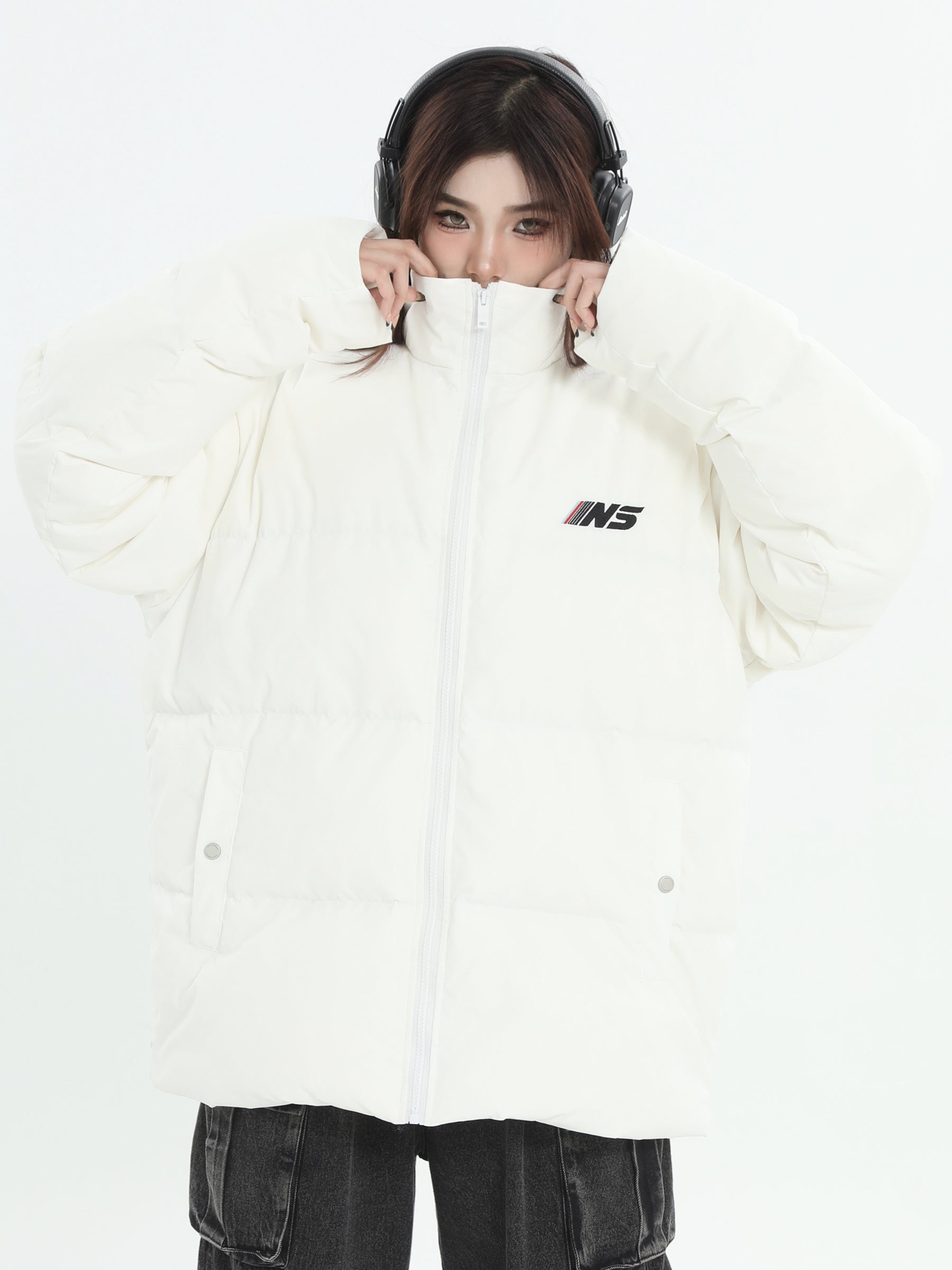 Essential Logo Basic Down Jacket - chiclara