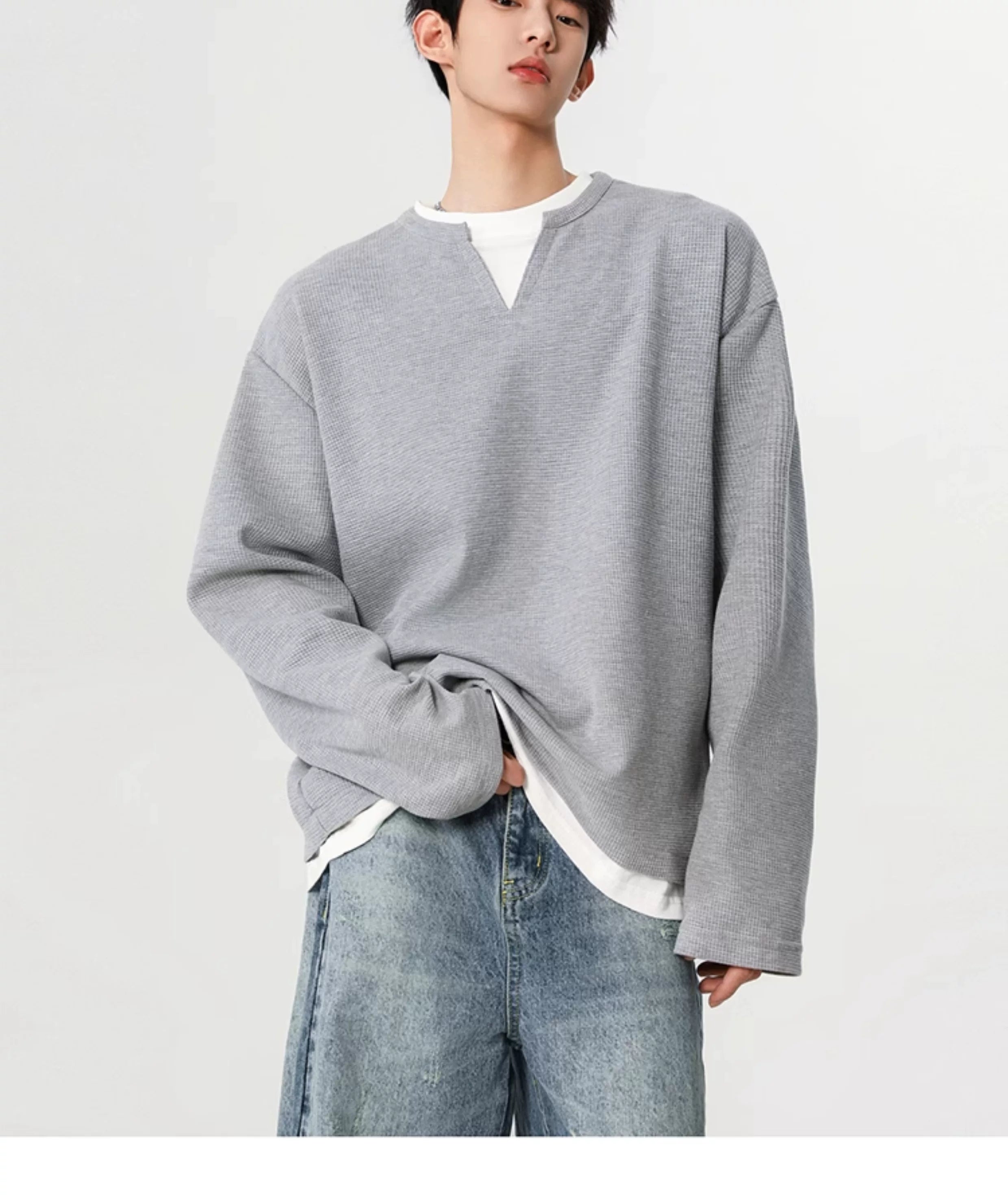 Heather Grid Relaxed Sweatshirt