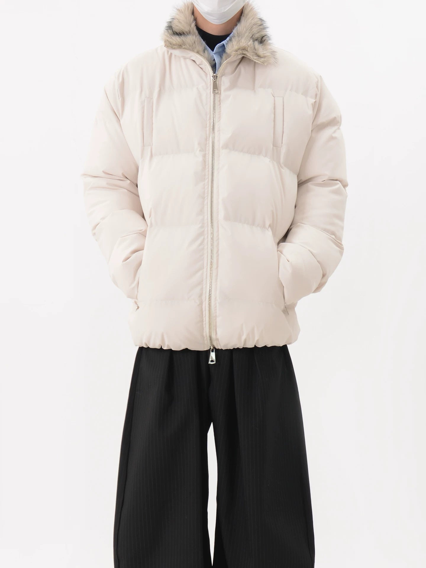 Zip-Up Loose Puffer Workwear Jacket