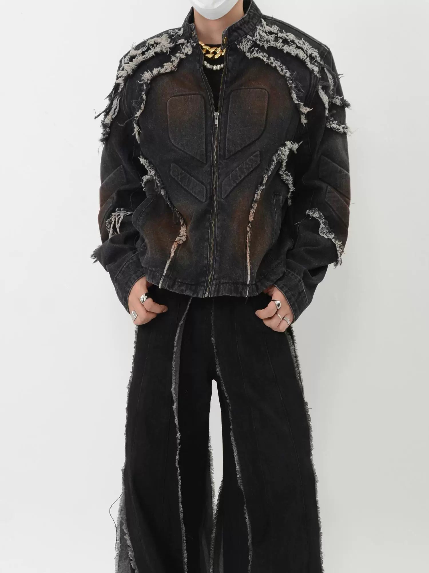 Ember Shard Ruined Denim Jacket