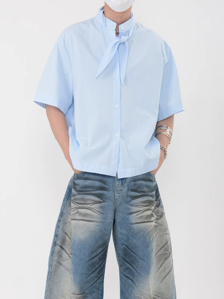 Skyband Knot Collar Shirt