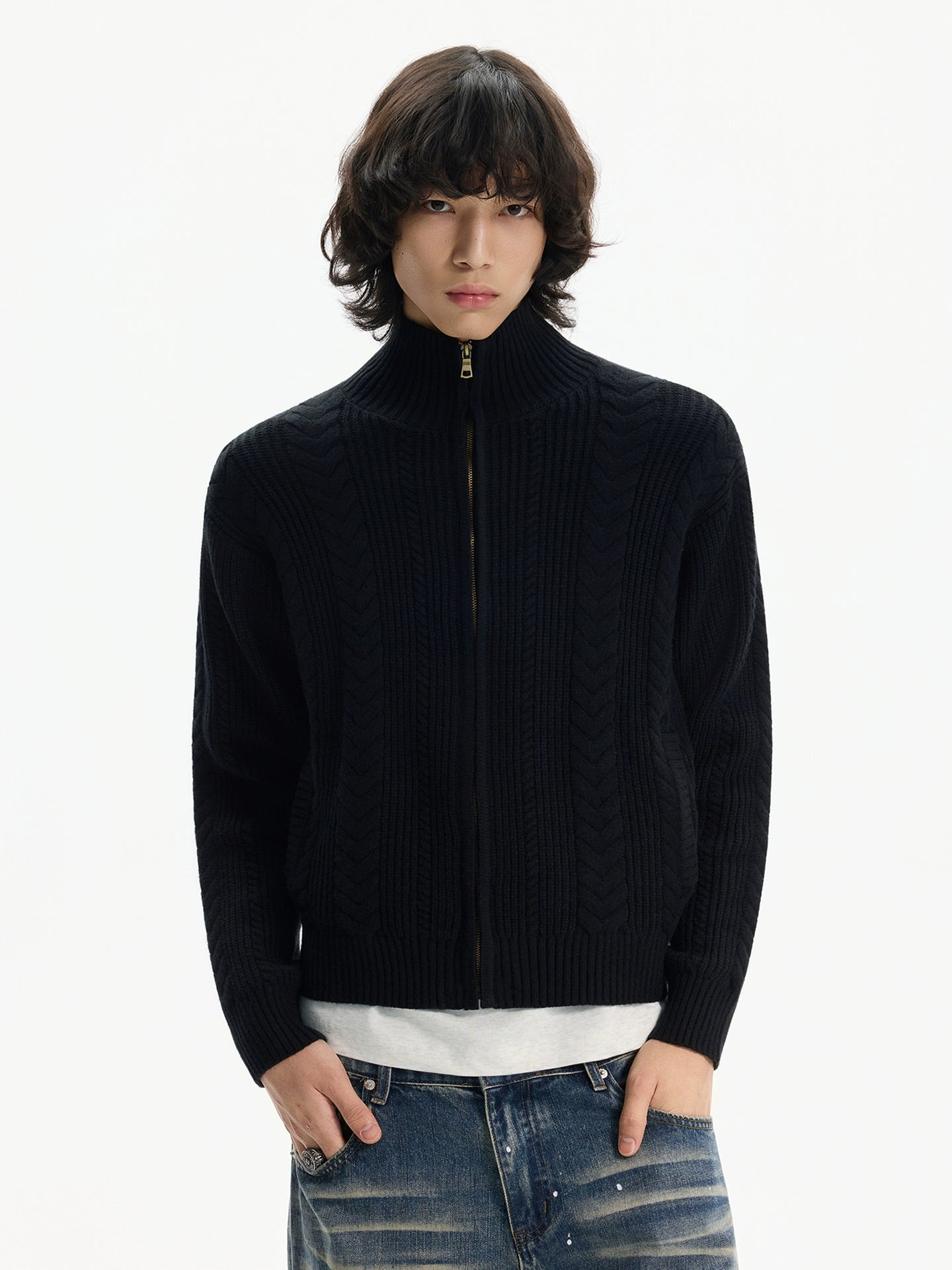 Heritage Weave Zip Cardigan