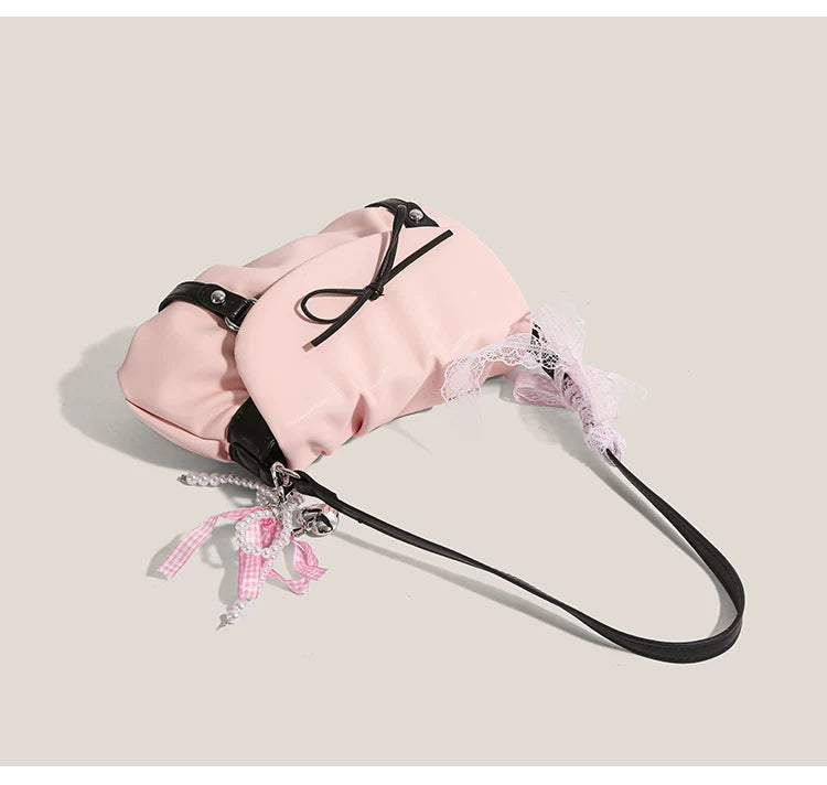 Blush Lace Bow Satchel