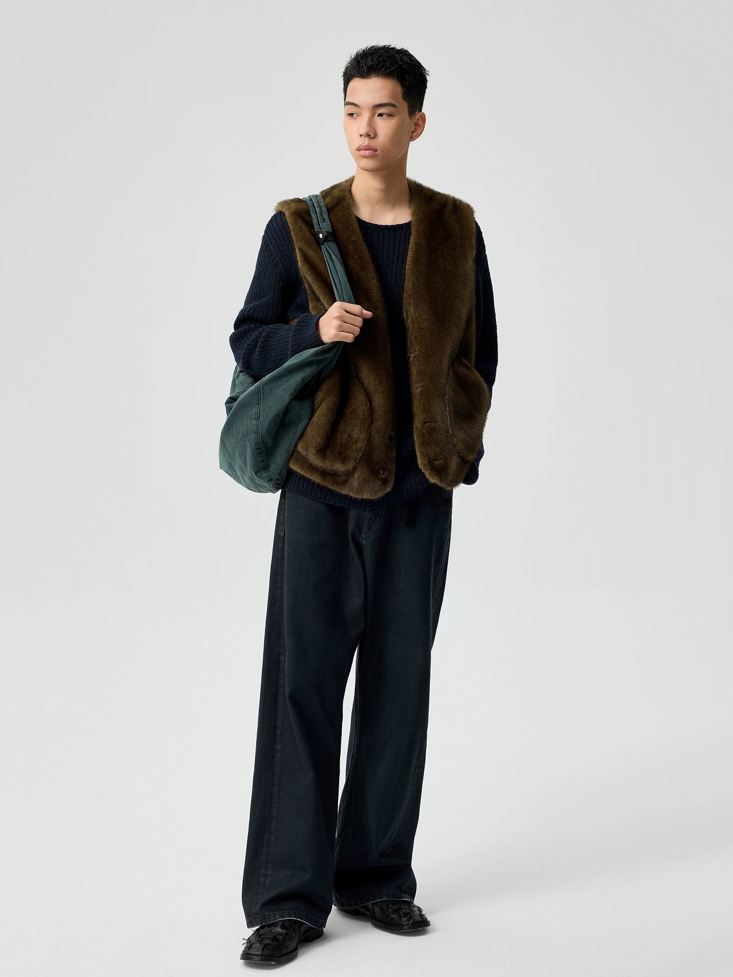 Evergreen Reversible Wool Sherpa Vest