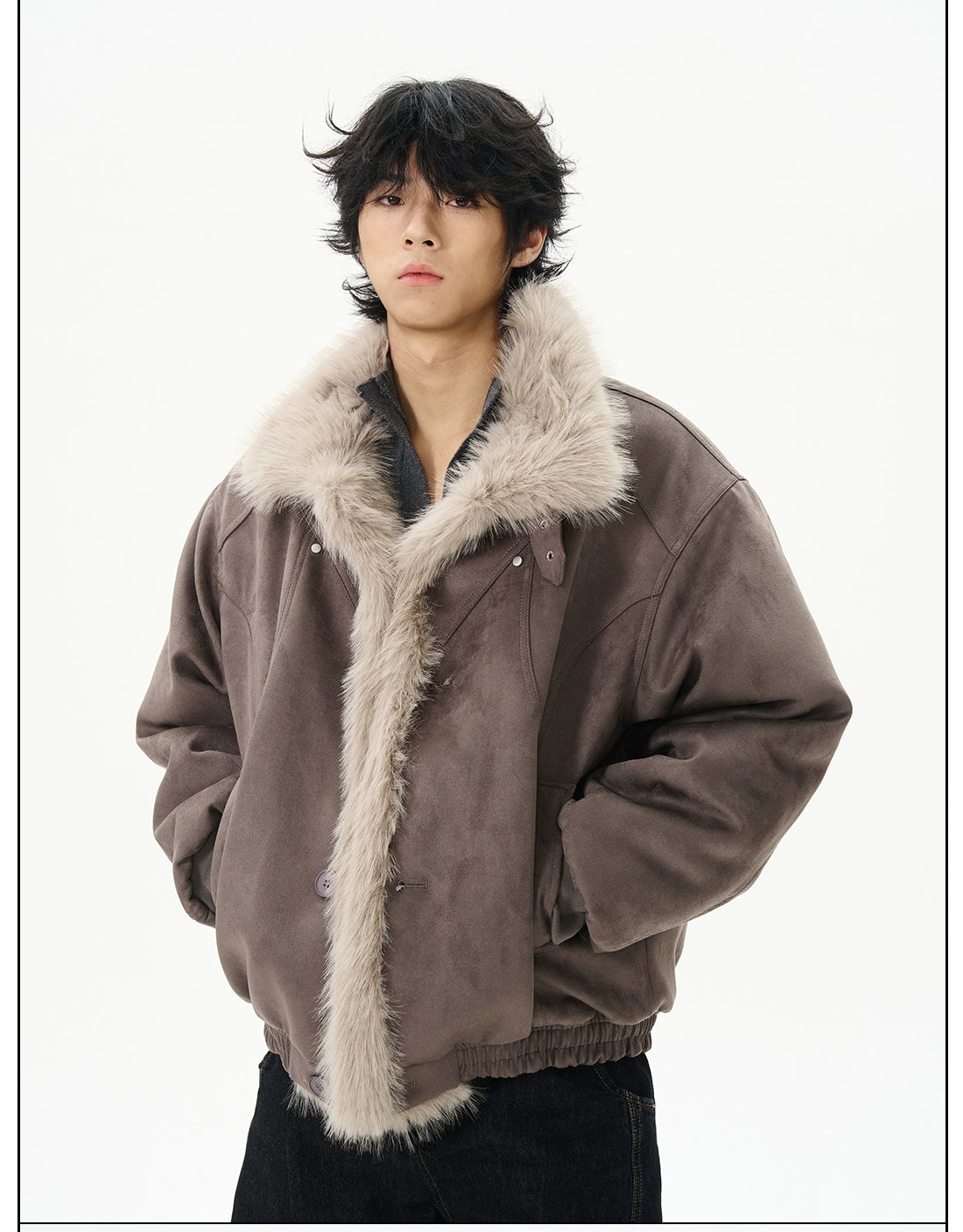 Faux Shearling Aviator Jacket