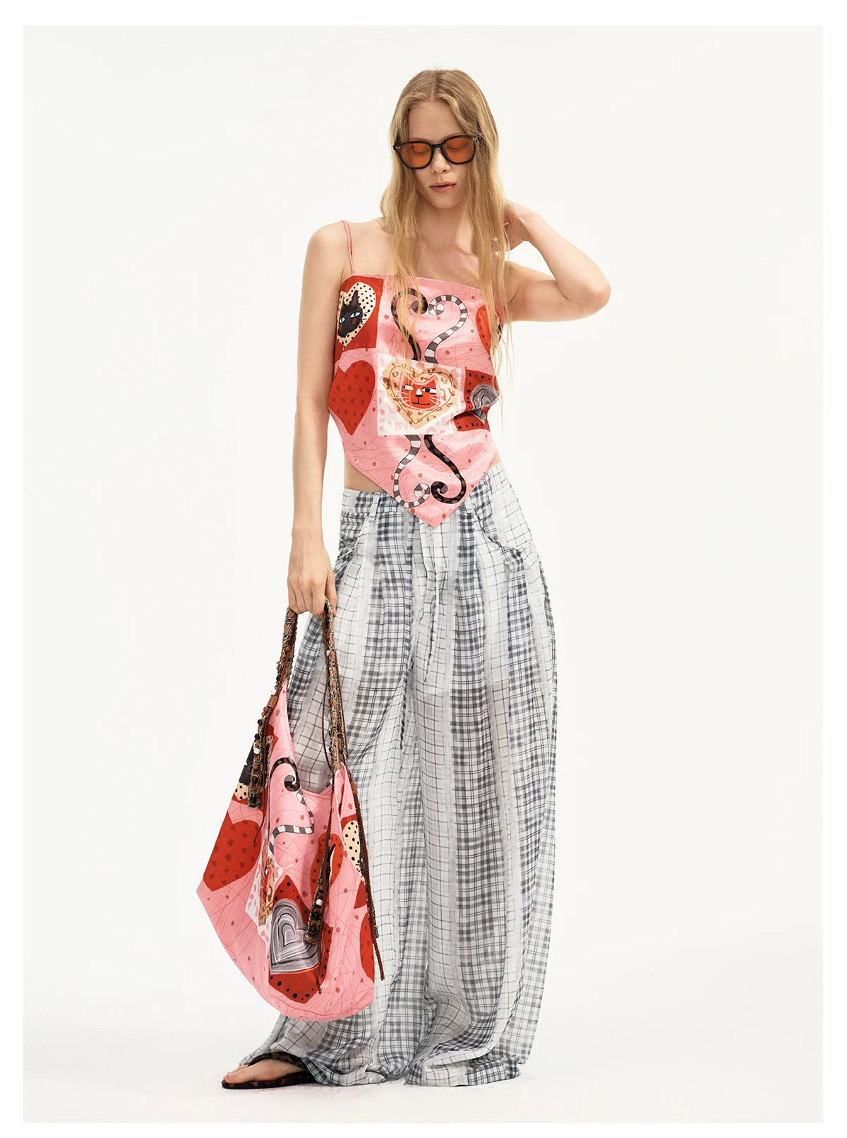 Sweetheart Kittens Patchwork Scarf Cami