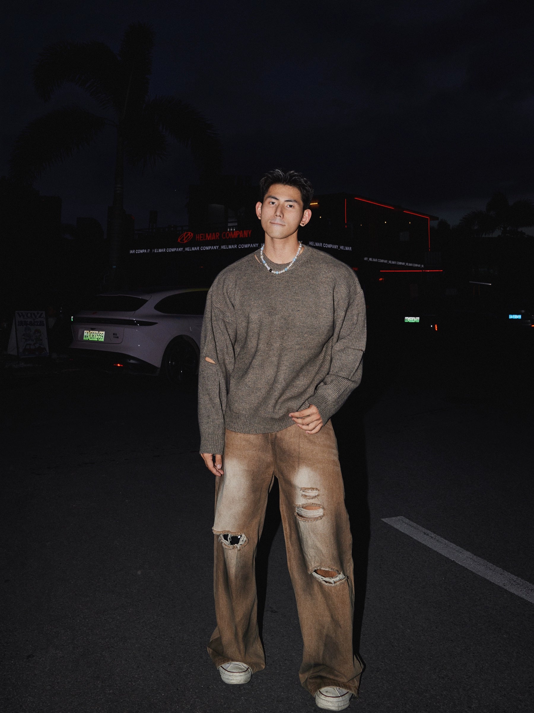 Relaxed Cutout Knit Sweater