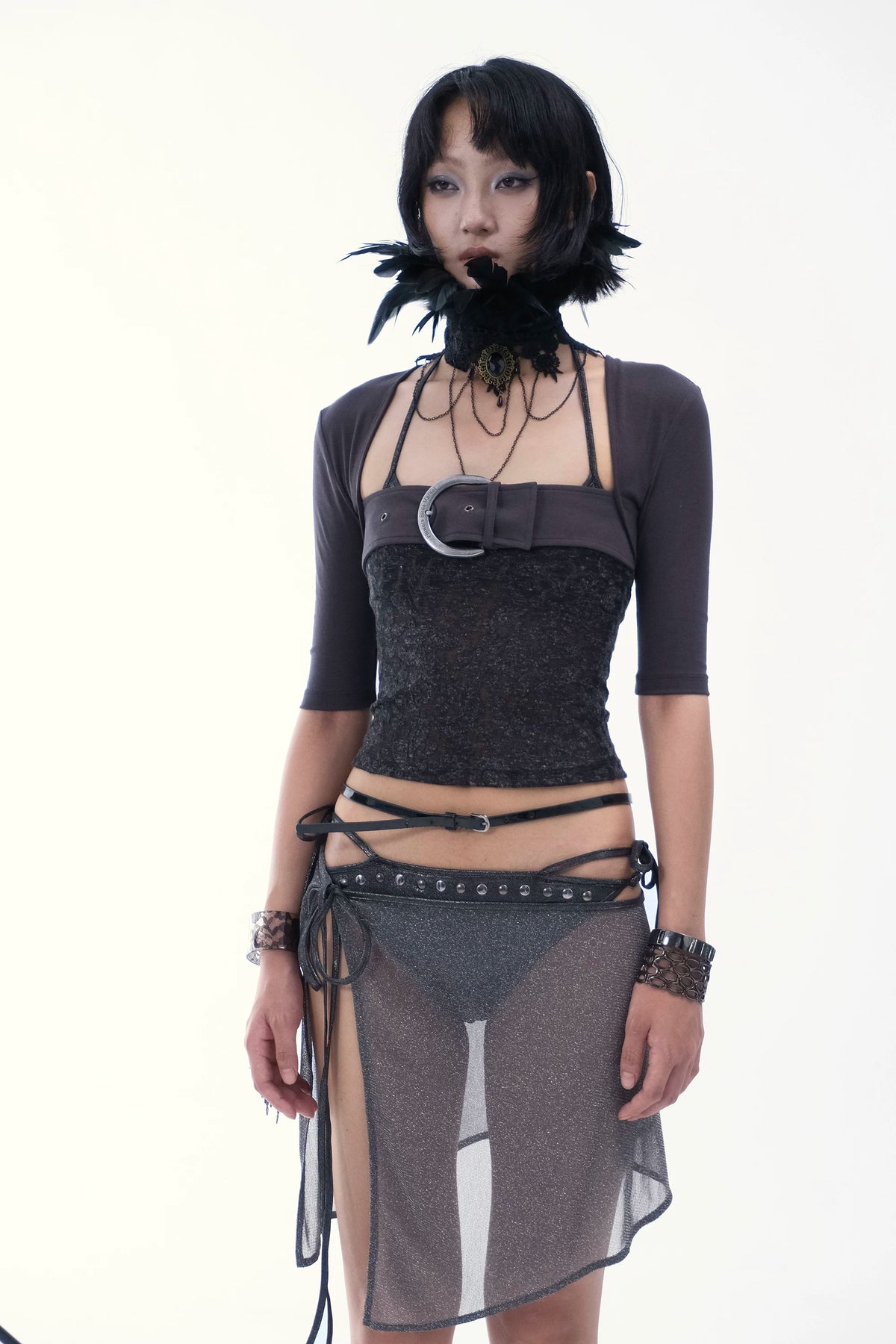 Vesper Buckle Lace Corset Top