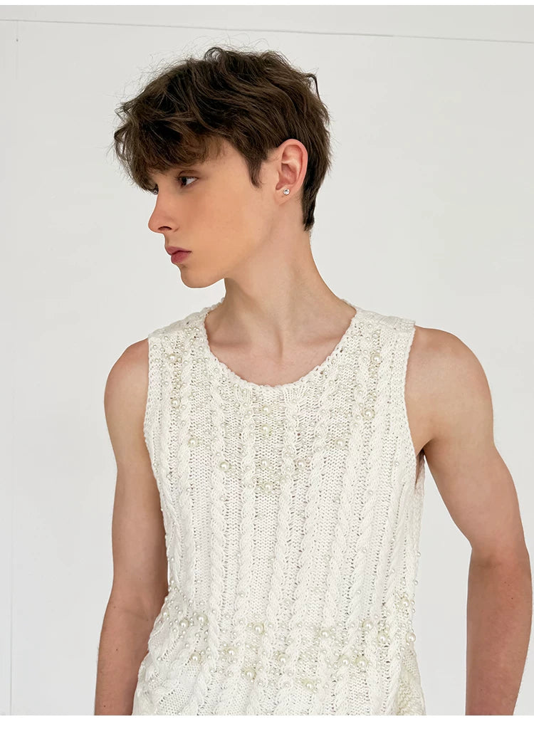 Ivory Pearl Tides Knit Tank