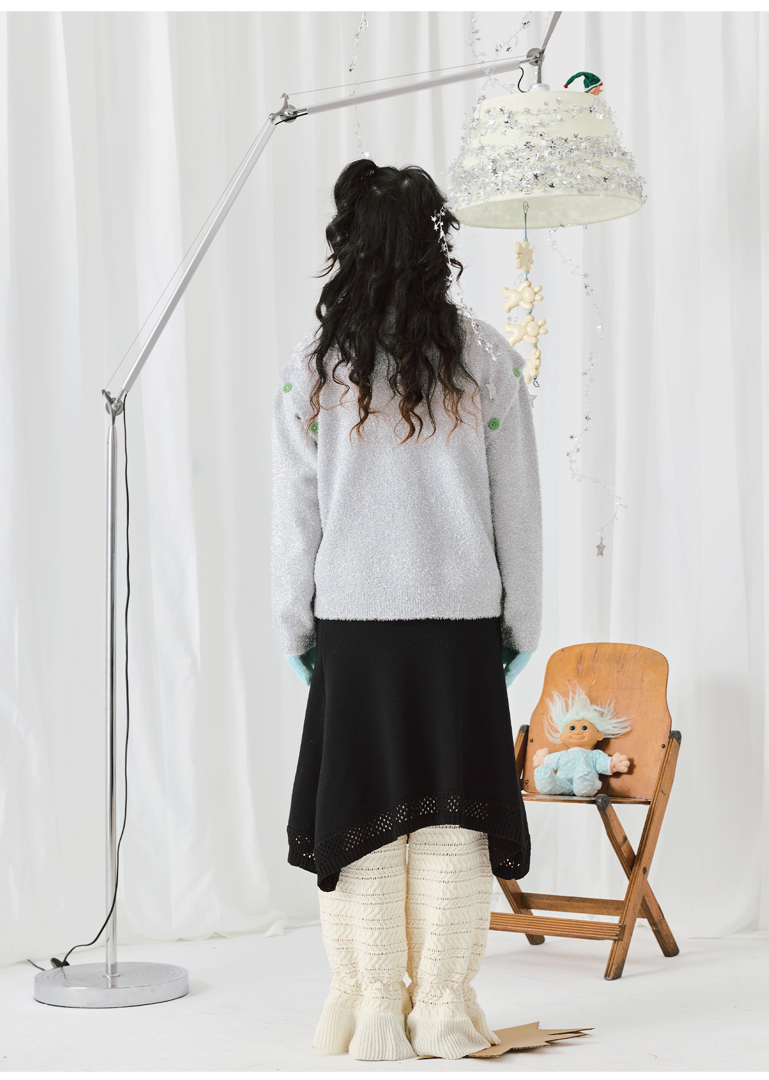 Fairy Tale Knit Sparkle Silver Sweater