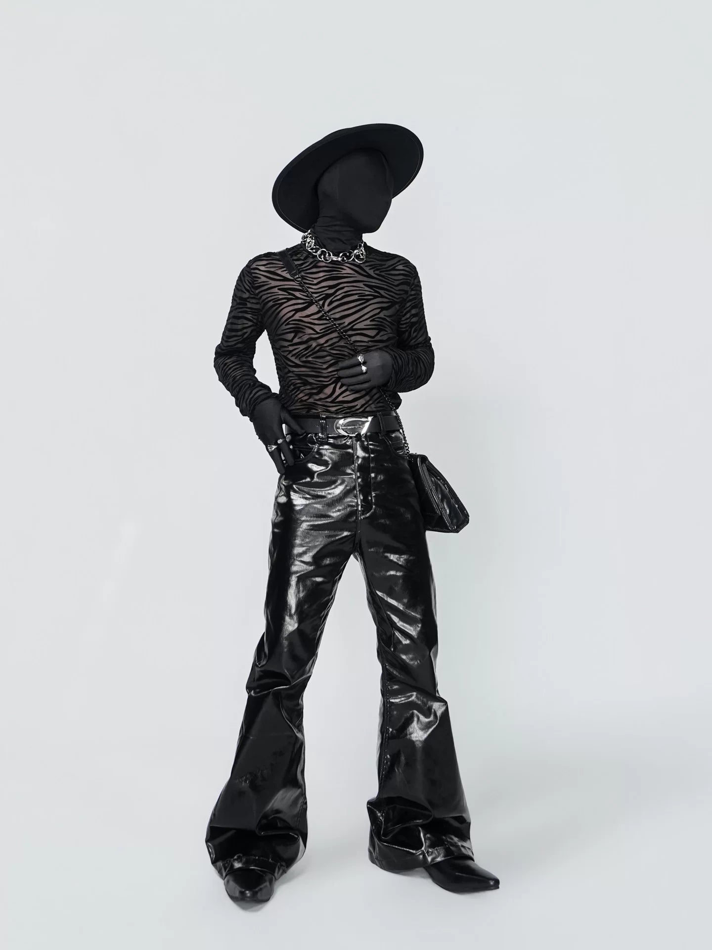 Nocturne Static Sheer Zebra Turtleneck