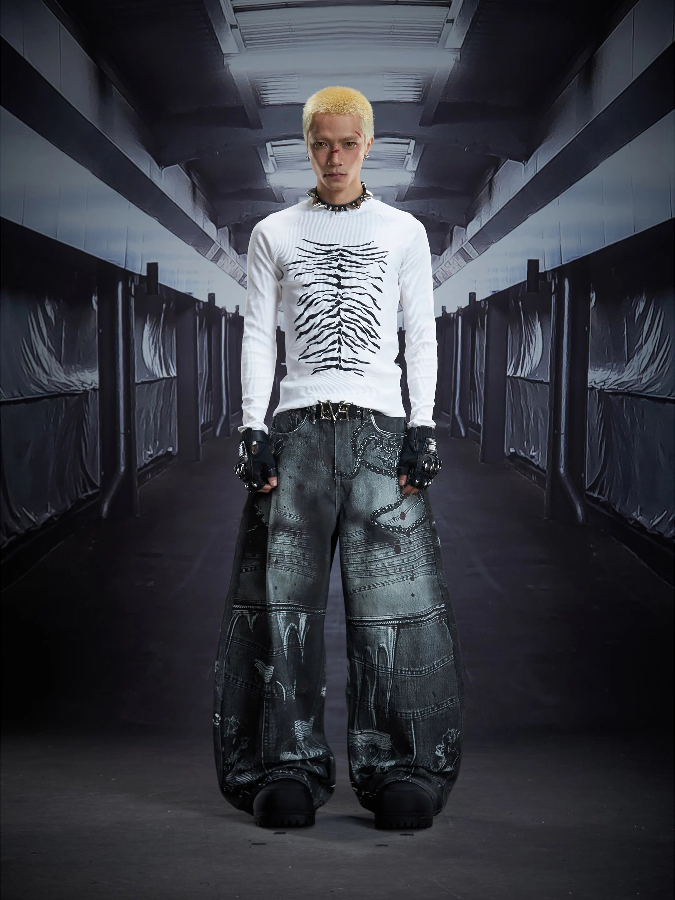 Spinewave Distortion Ribbed Longsleeve