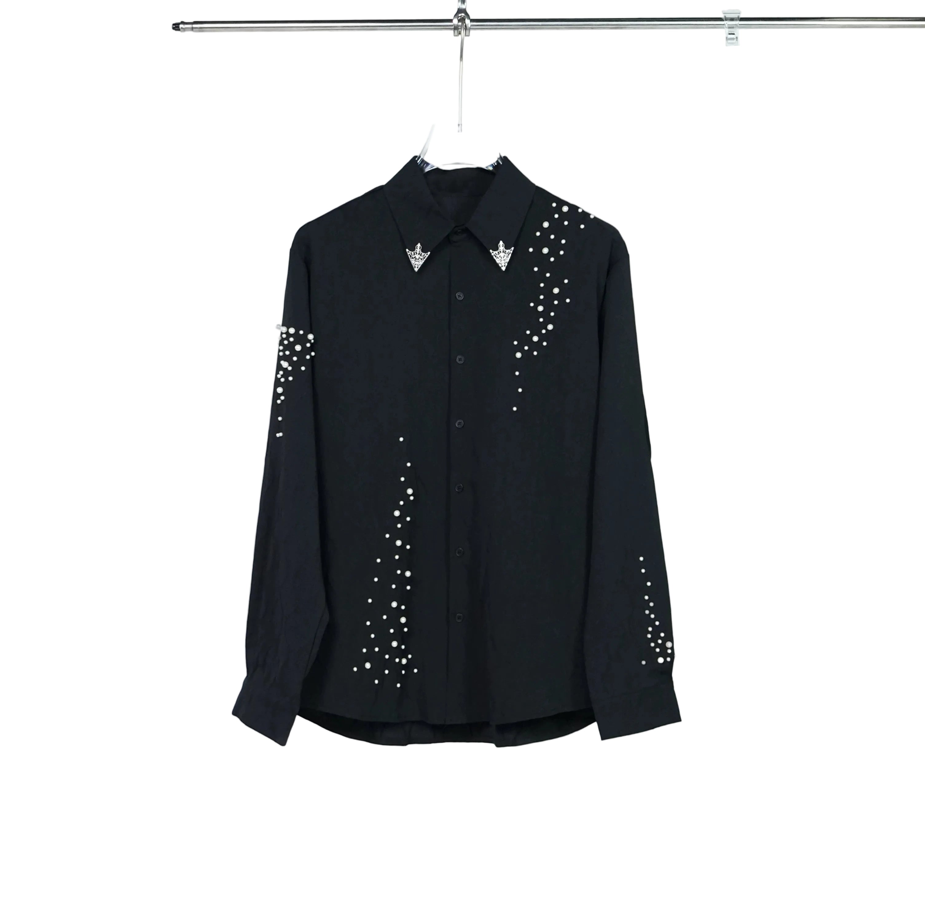 Starlit Shrapnel Pearl-Stud Constellation Shirt