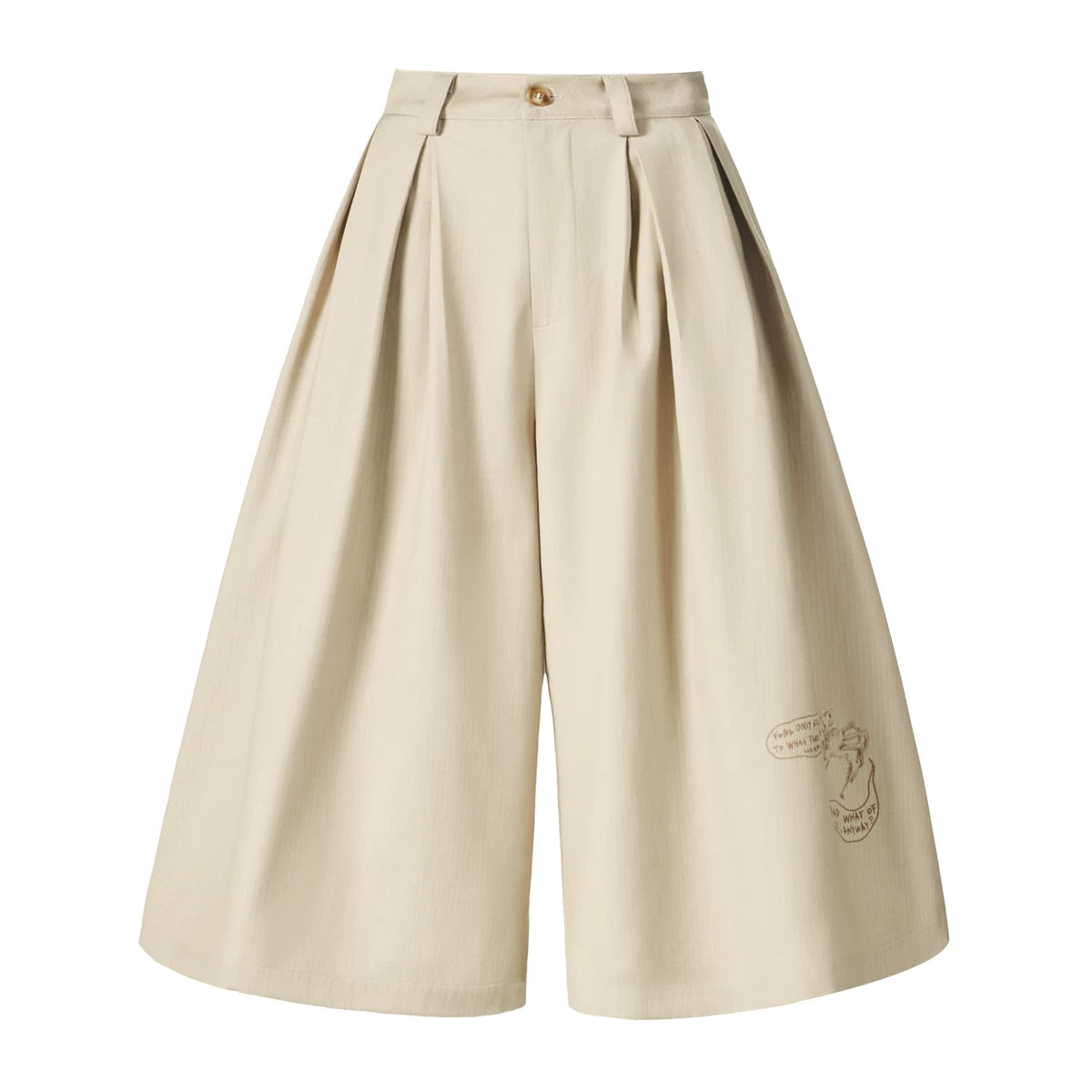 Language Blade Pleated Cropped Trousers - khaki variant image