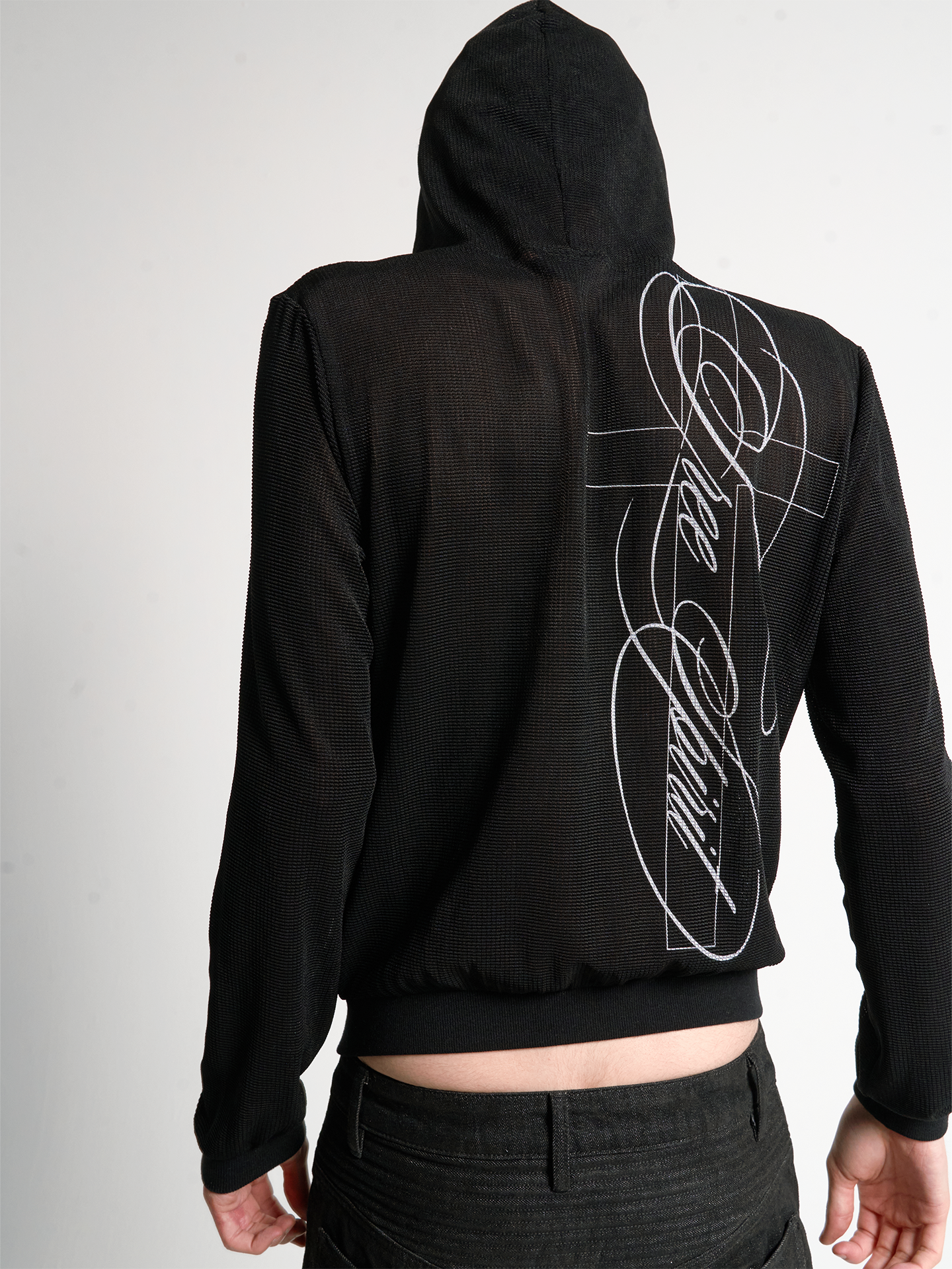 Cross Script Zip Hoodie