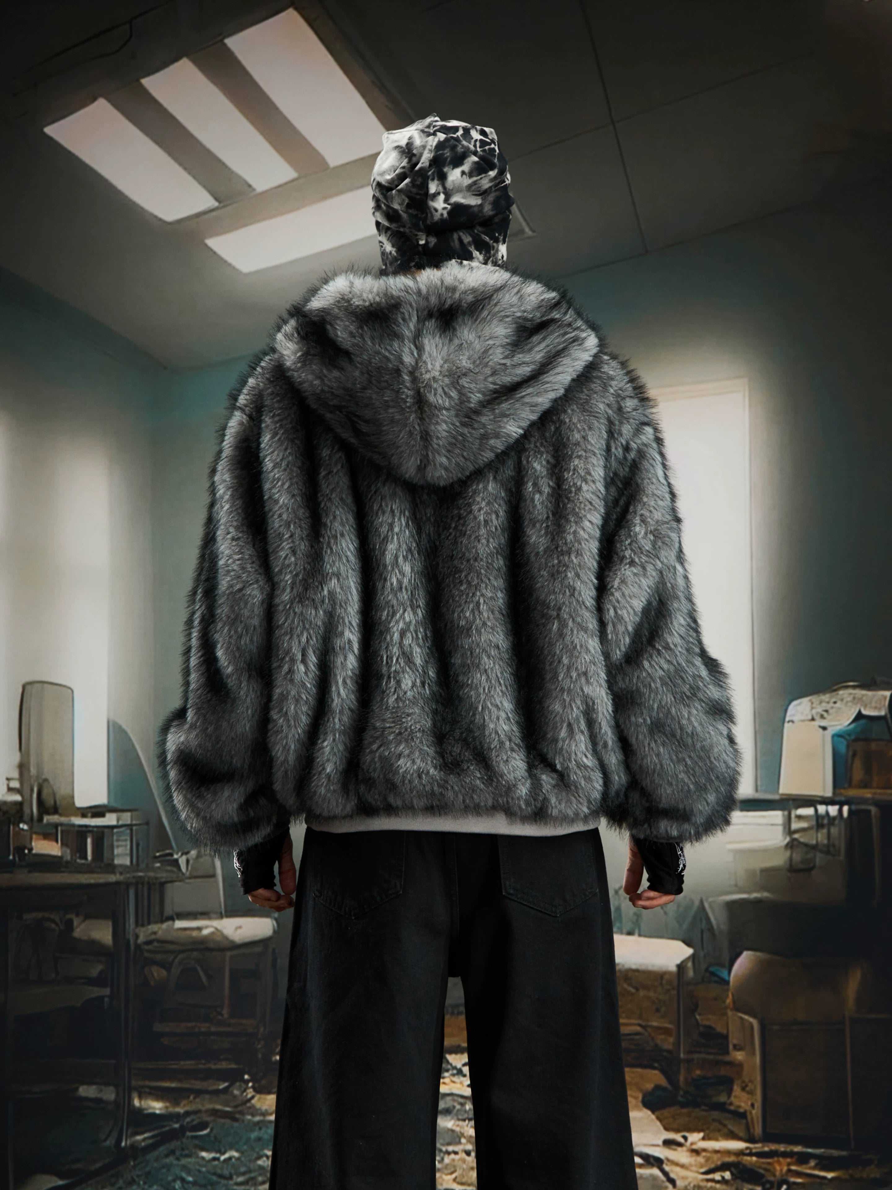 Reverb Reversible Faux‑Fur Hoodie Bomber