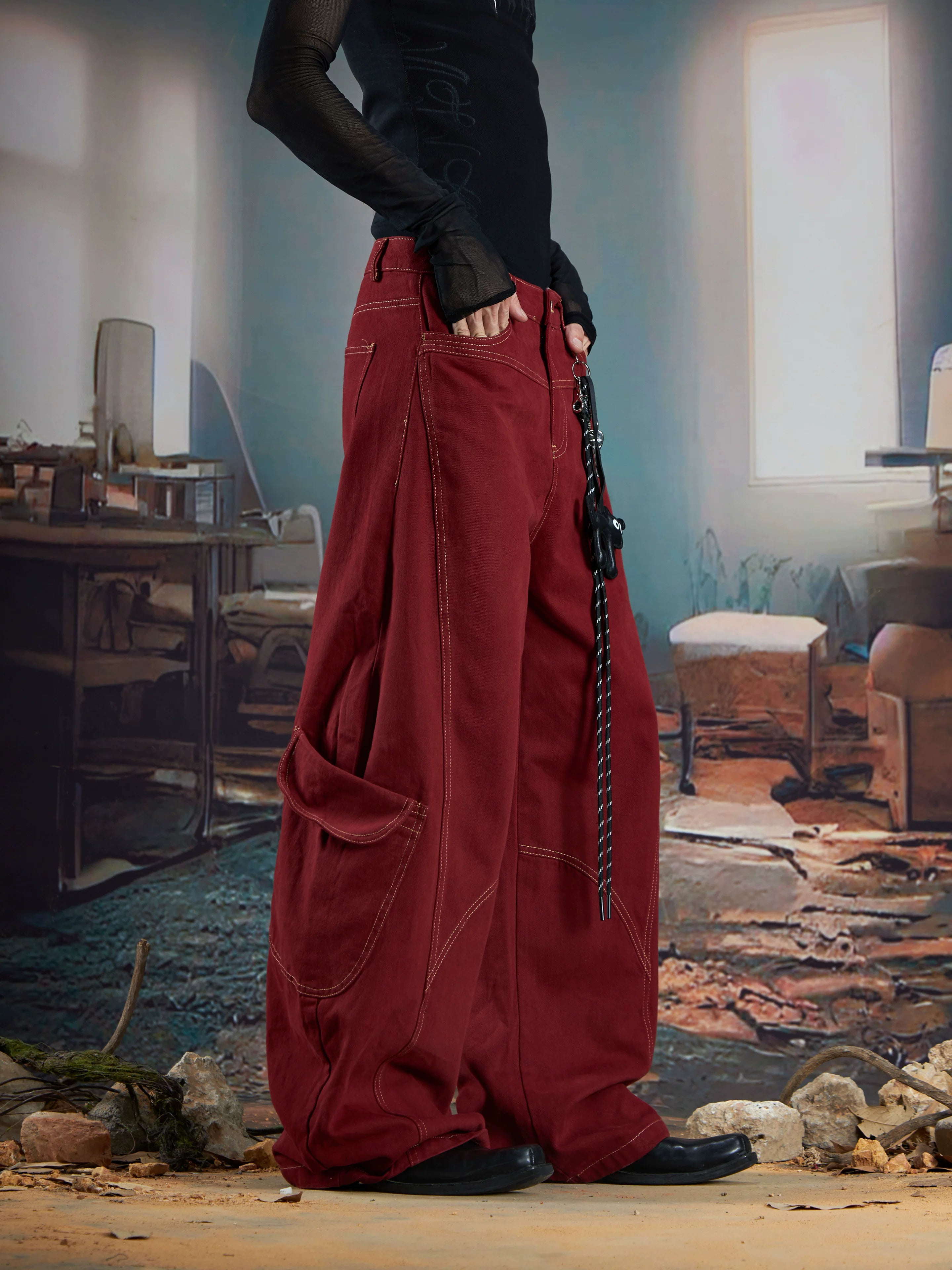 Outlaw Wide‑Leg Cargo Pants