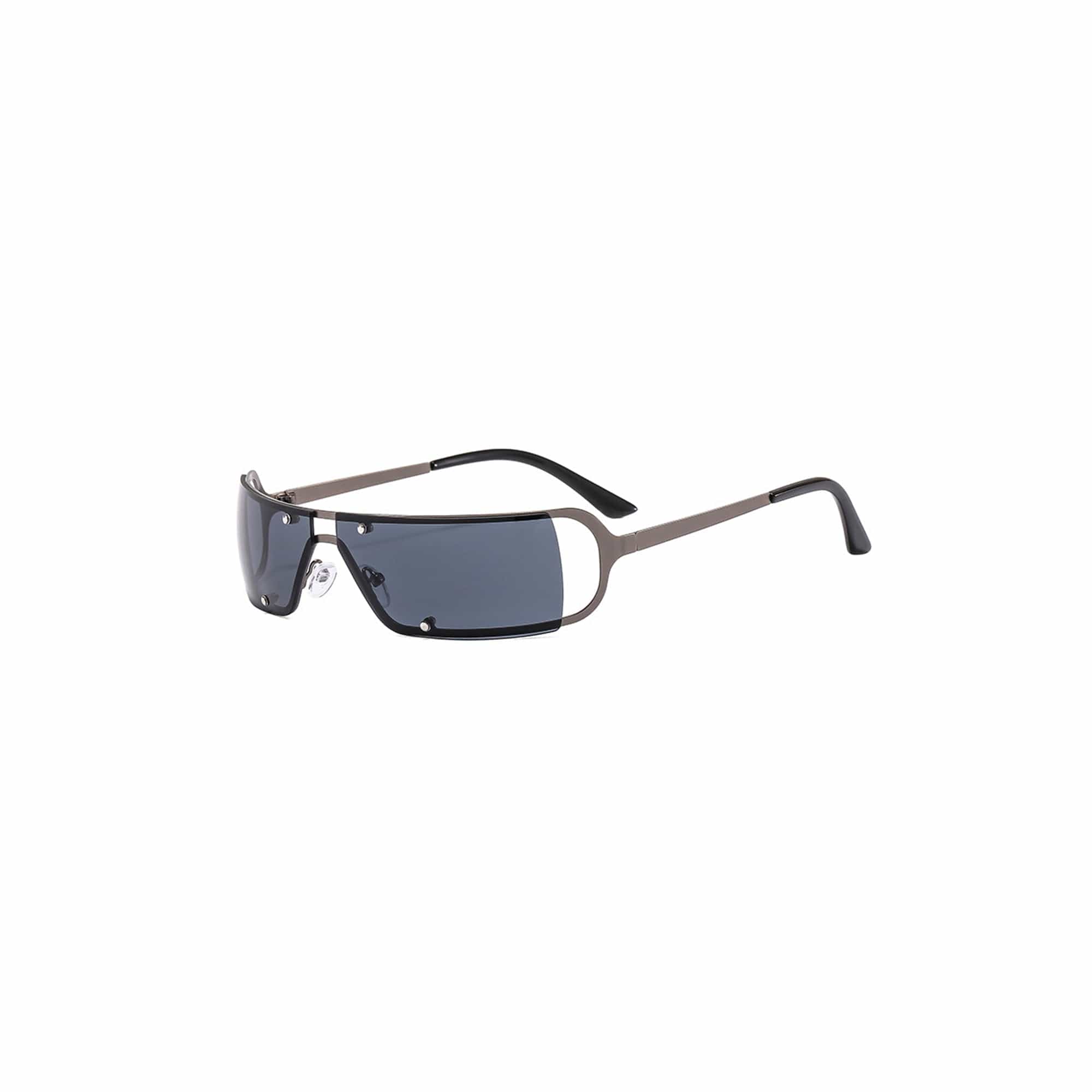 Rivet-Temple Narrow Square Sunglasses - view 5